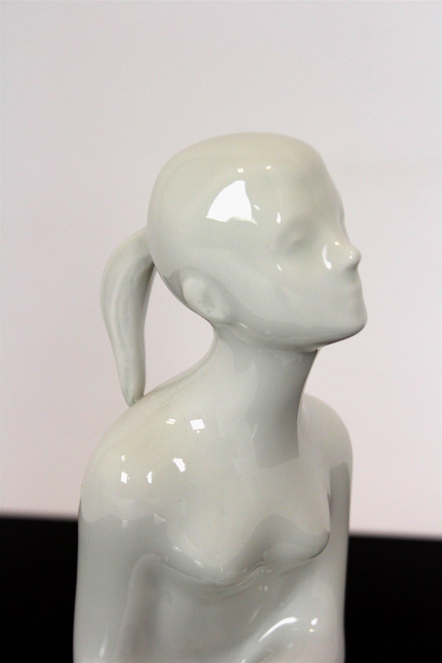 Figurine Woman, white porcelain, Royal Dux Bohemia, Czechoslovakia, 1960s. - 167448