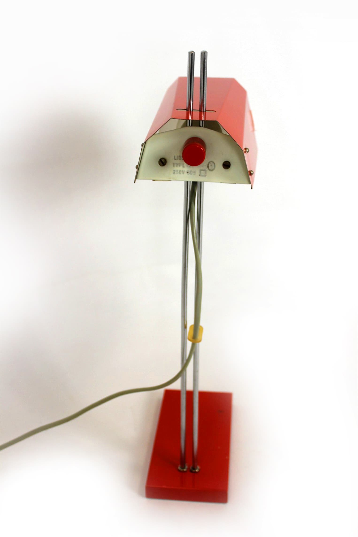 Desk lamp, red, by J. Hurka, Czech Republic, 1970s. - 167488