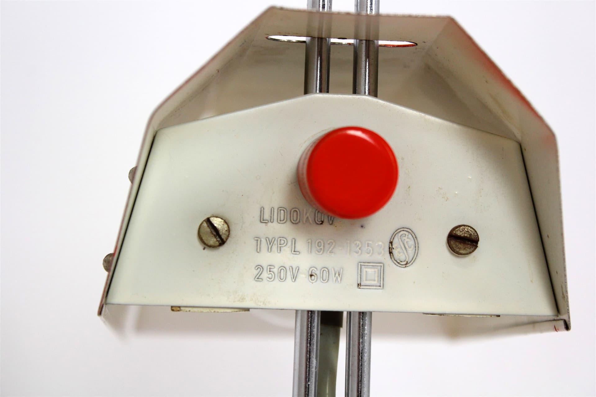 Desk lamp, red, by J. Hurka, Czech Republic, 1970s. - 167493