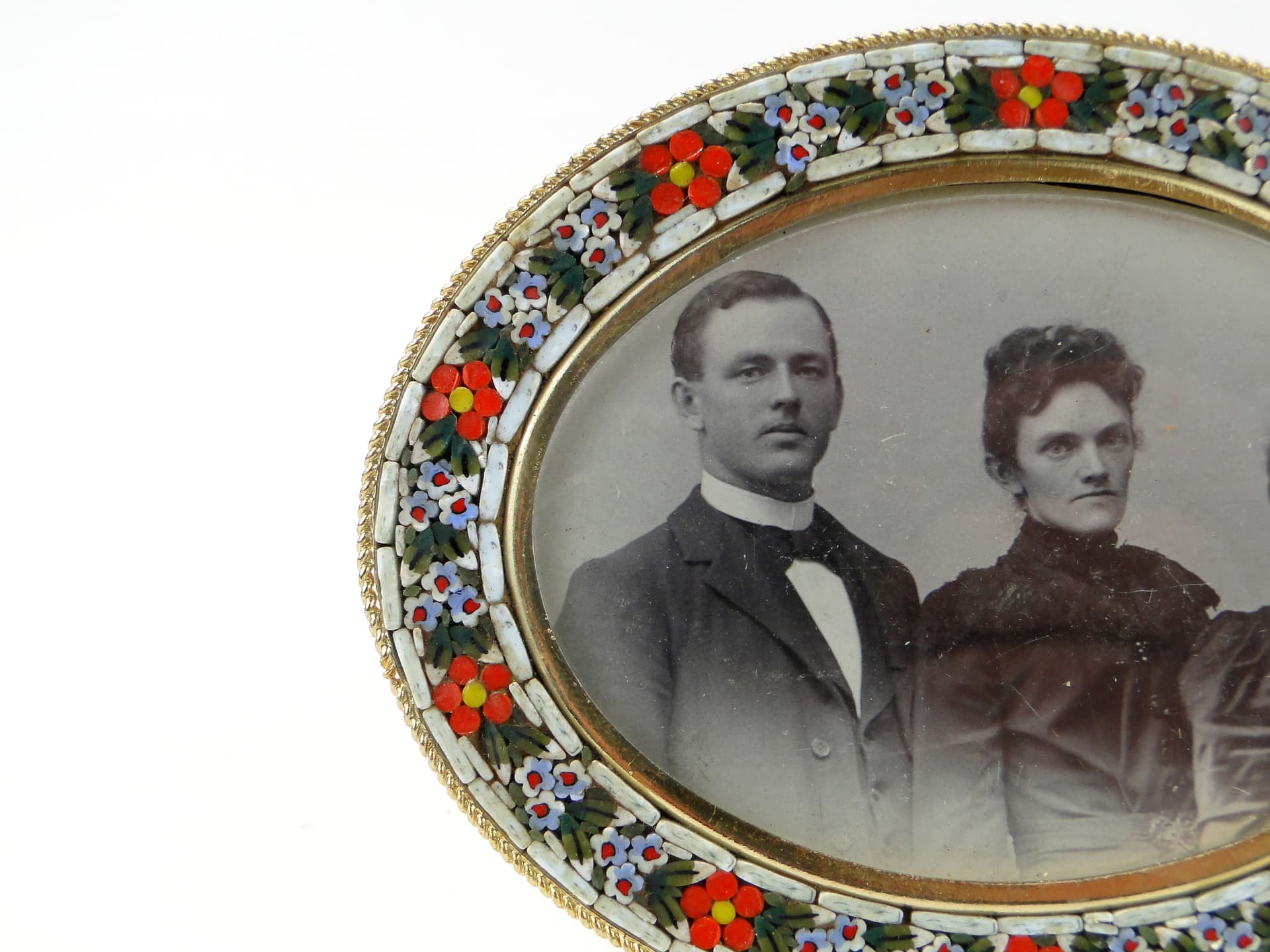 Eliptyczna ramka z mozaika millefiori Włochy 1960 - 167505