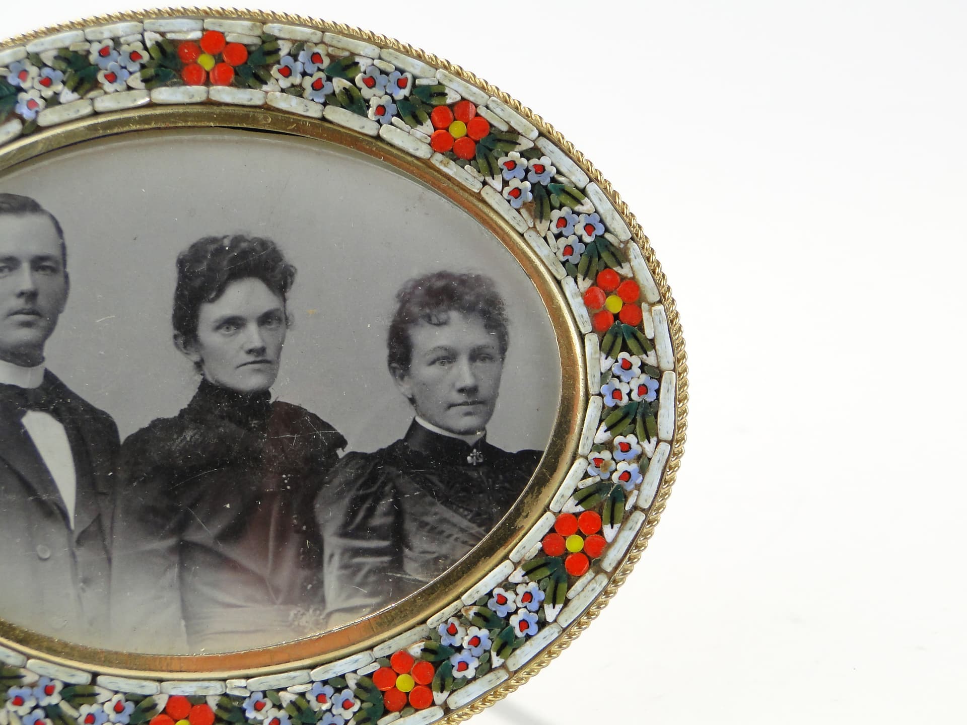 Eliptyczna ramka z mozaika millefiori Włochy 1960 - 167498