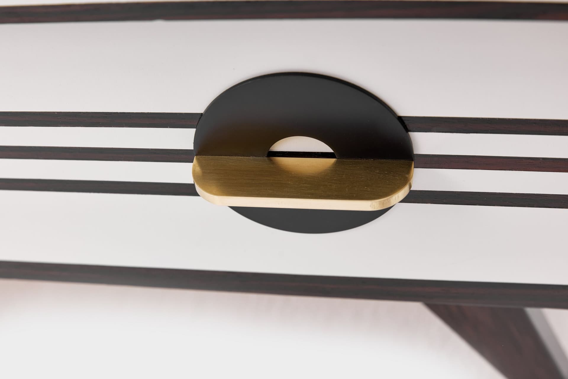 Lowboard sideboard, black, walnut wood, glass, Denmark, 1960s. - 167518