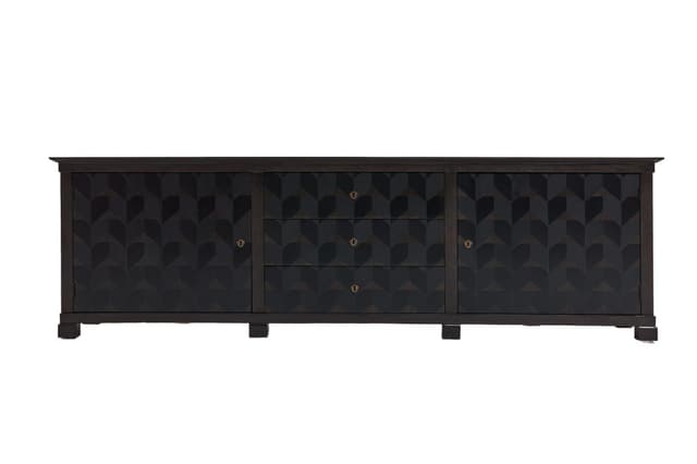 Sideboard Brutalist, dark brown oak, Germany, 1970s. - DIMENSION
