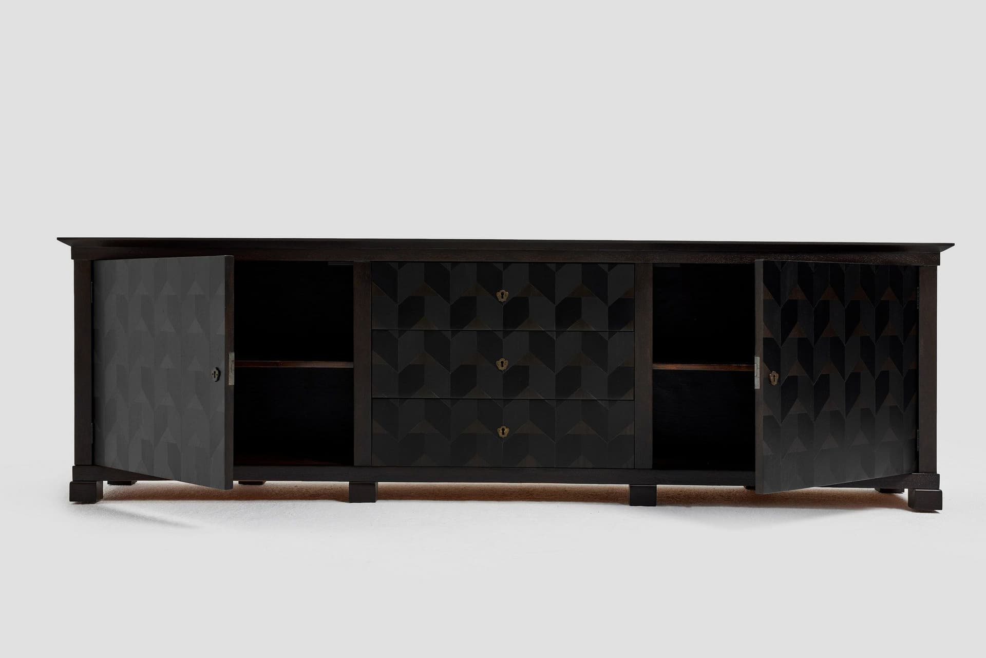 Sideboard Brutalist, dark brown oak, Germany, 1970s. - 167563