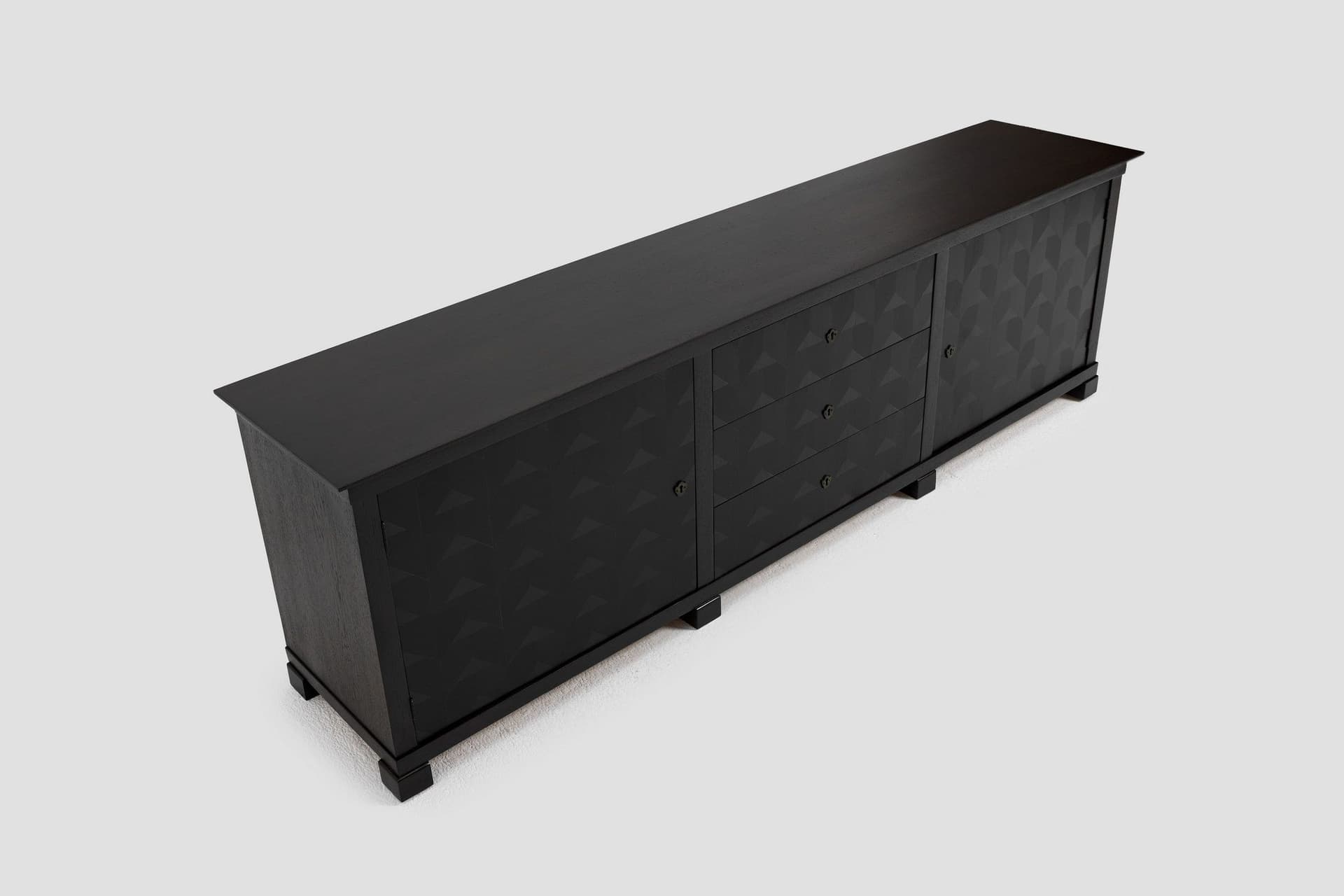 Sideboard Brutalist, dark brown oak, Germany, 1970s. - 167555