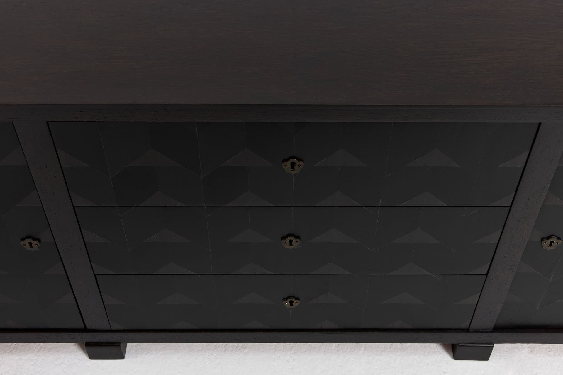 Sideboard Brutalist, dark brown oak, Germany, 1970s. - 167557