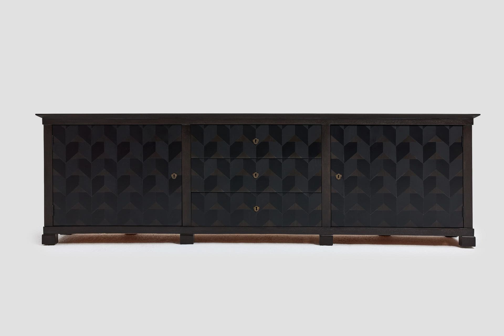 Sideboard Brutalist, dark brown oak, Germany, 1970s. - 167554