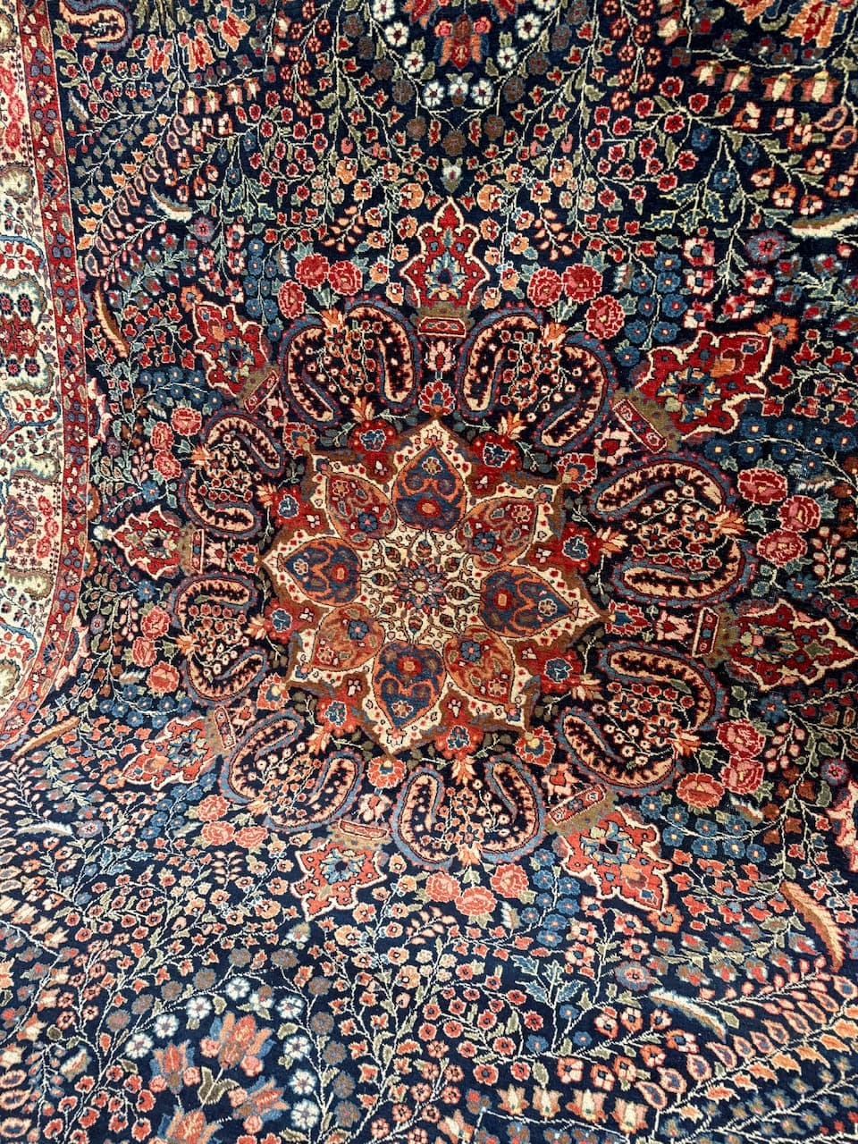 Dywan perski Farahan, granatowy, wełna, Iran, lata 30. - 167572