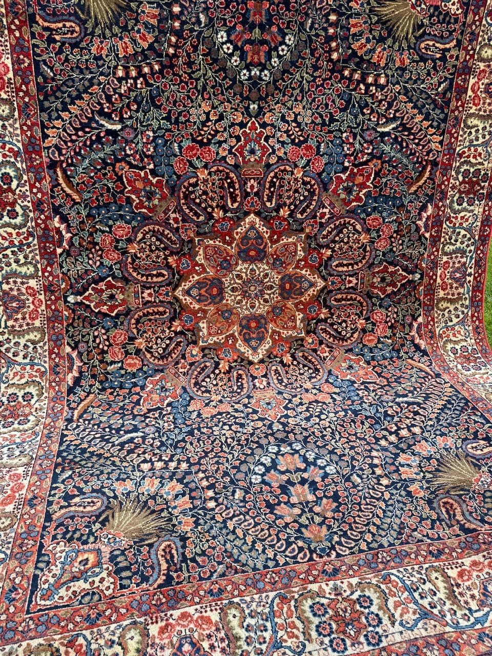 Dywan perski Farahan, granatowy, wełna, Iran, lata 30. - 167575