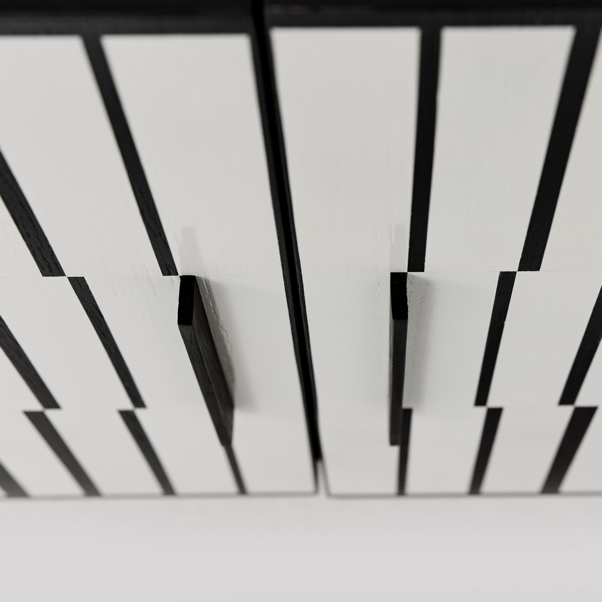 Sideboard Op-Art, black, oak steel, 1960s - 167628