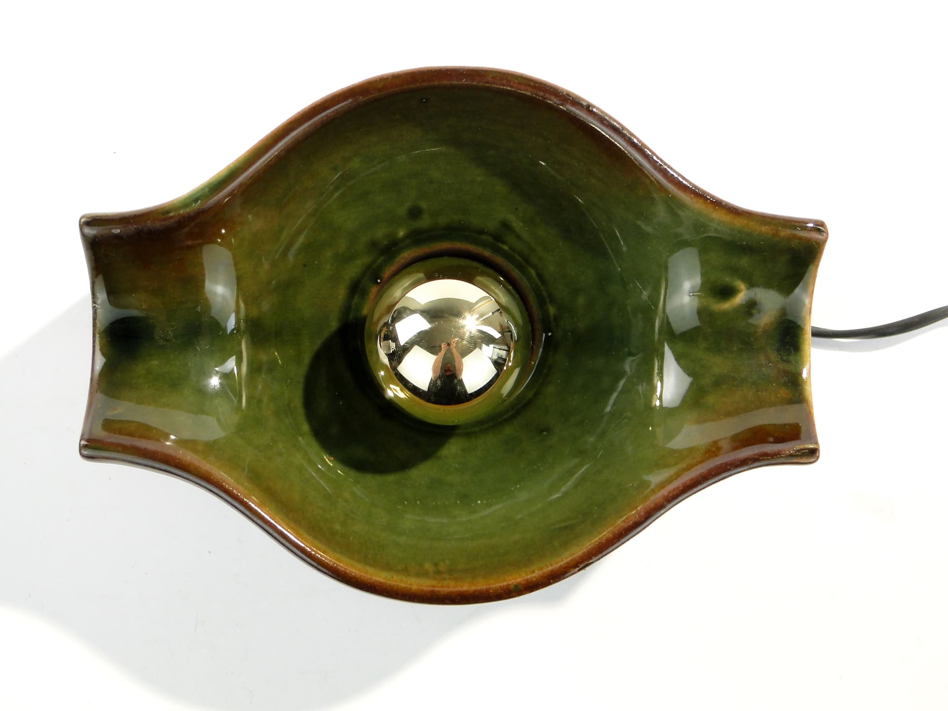 Wall sconce, olive ceramics, by A. Sadulski, Poland, 1970s. - 1218