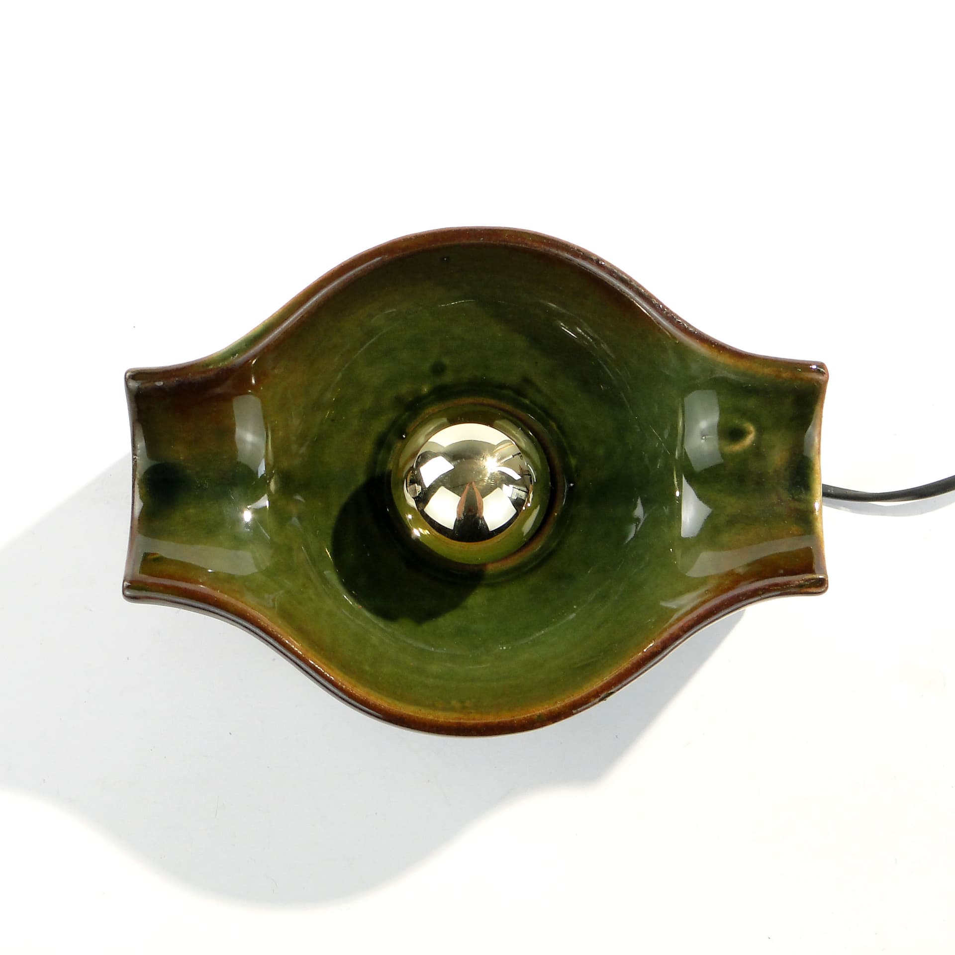 Wall sconce, olive ceramics, by A. Sadulski, Poland, 1970s. - 1228