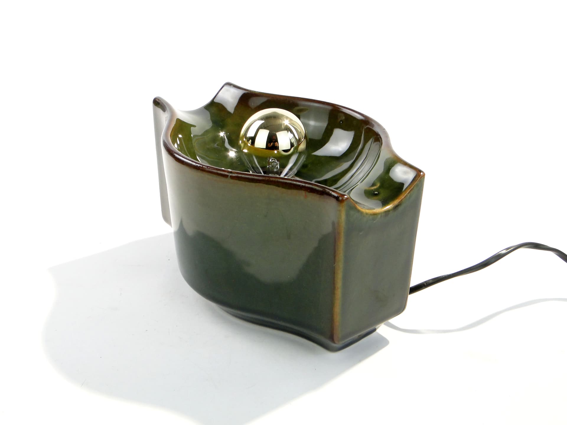 Wall sconce, olive ceramics, by A. Sadulski, Poland, 1970s. - 1220