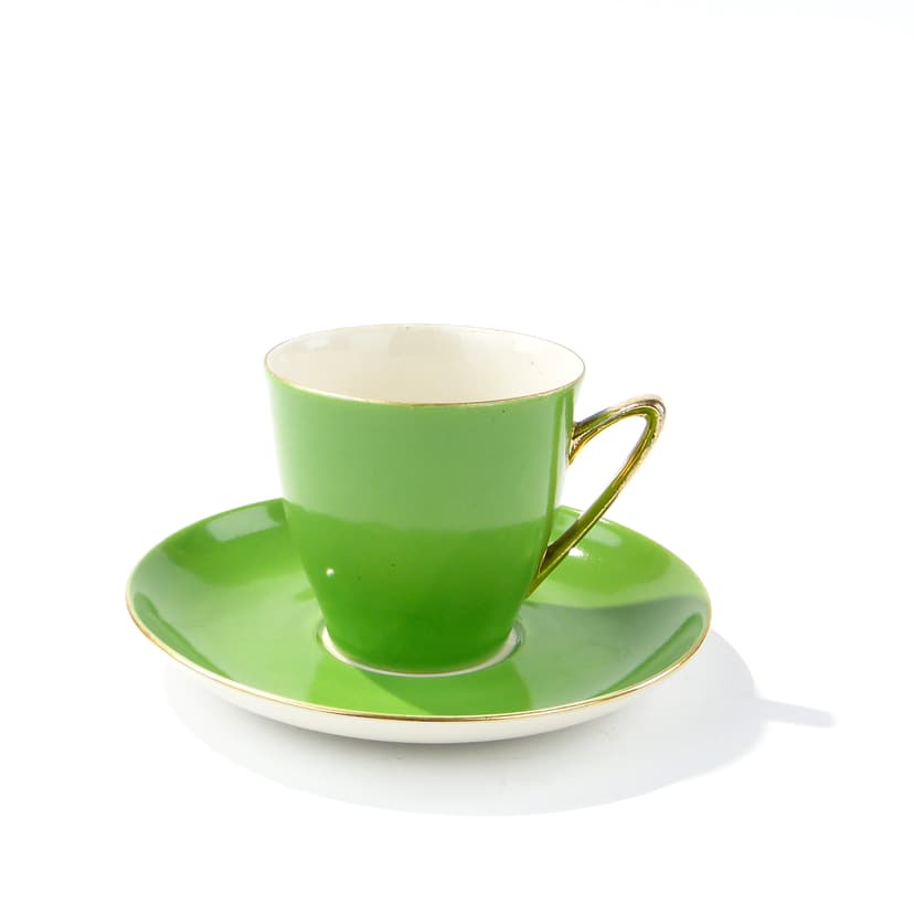 Zielona filiżanka do kawy fason Opole, Tułowice