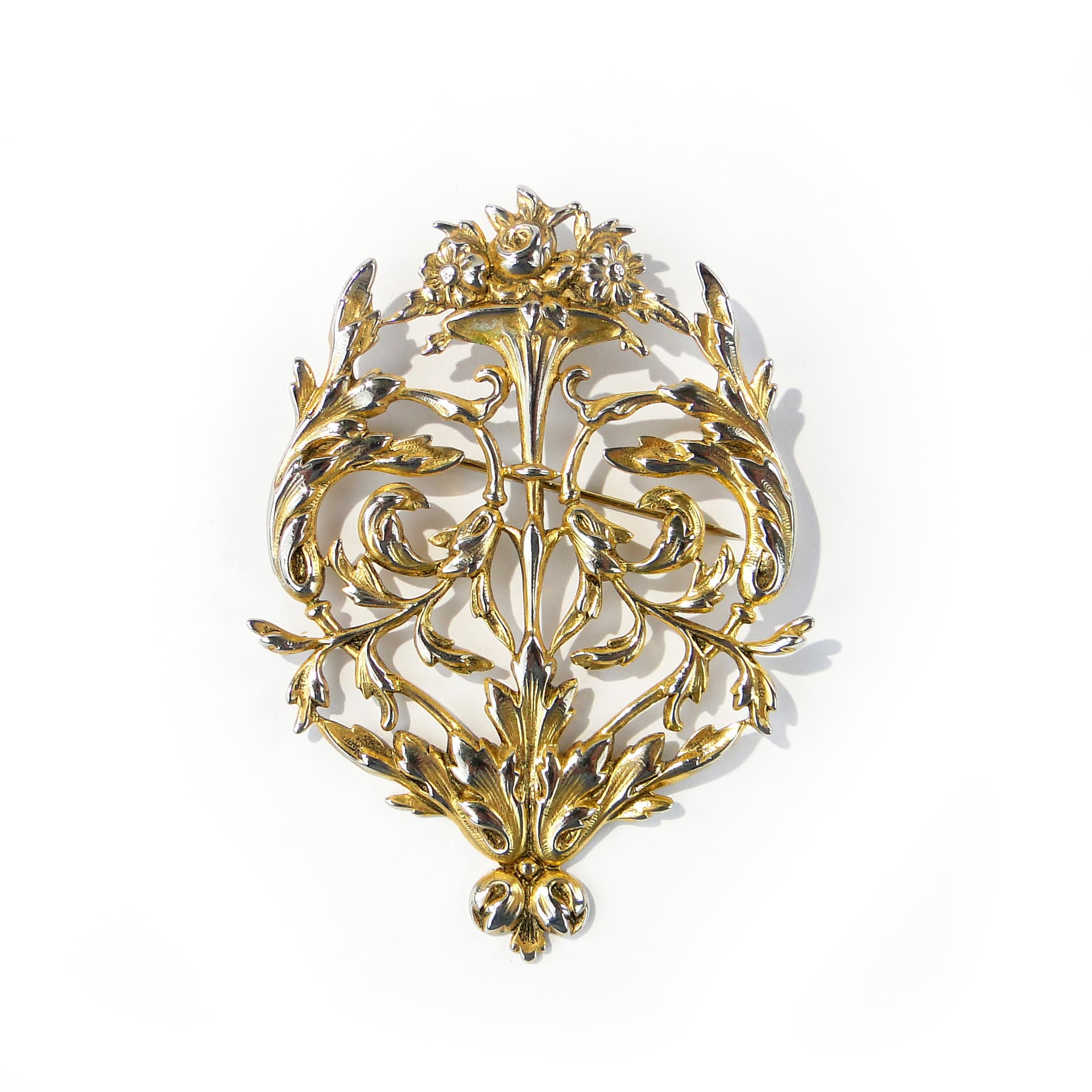 Secesyjna ornamentowa zawieszka ze srebra Imari