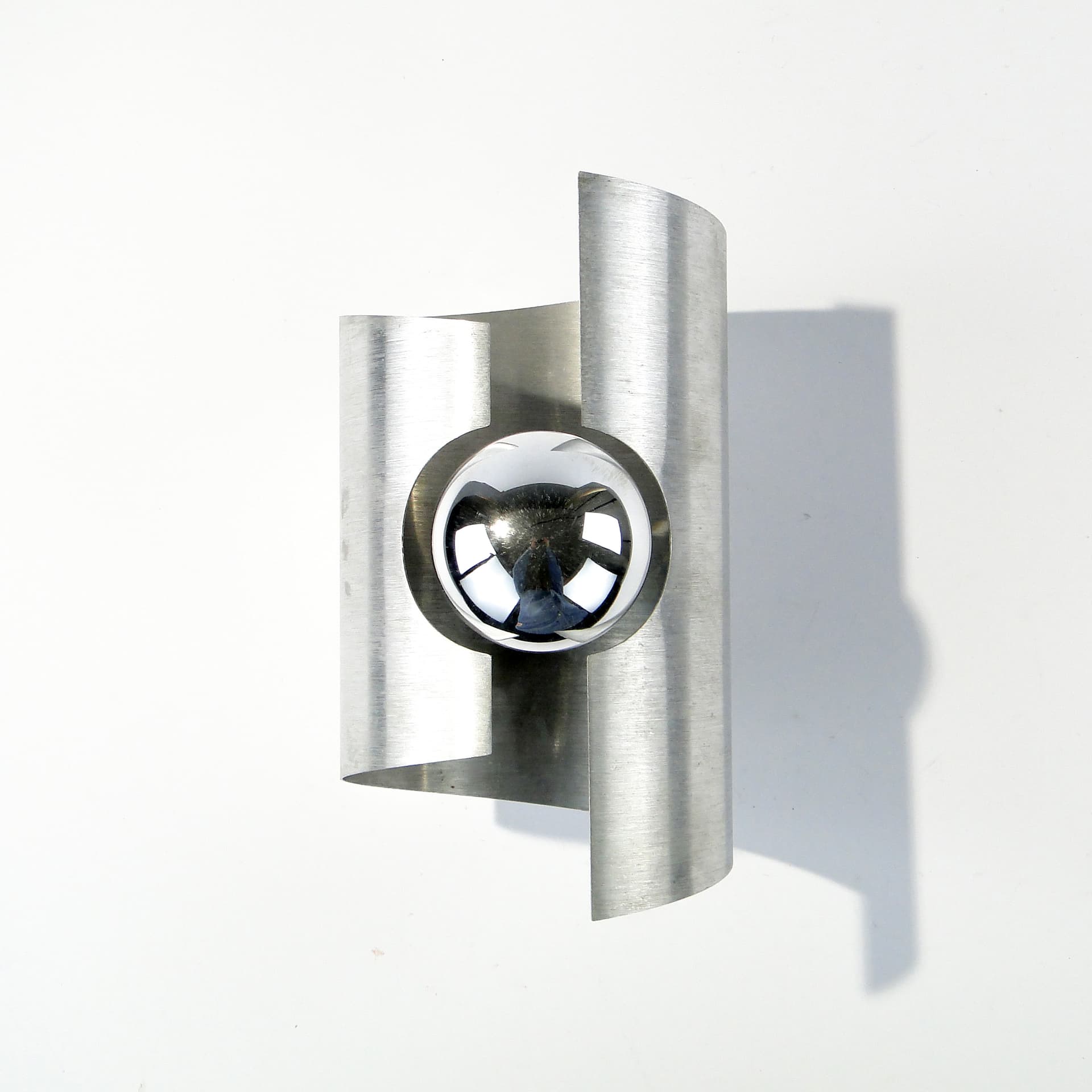 Kinkiet D120, srebrny, aluminium, Polska, lata 60. - 167847