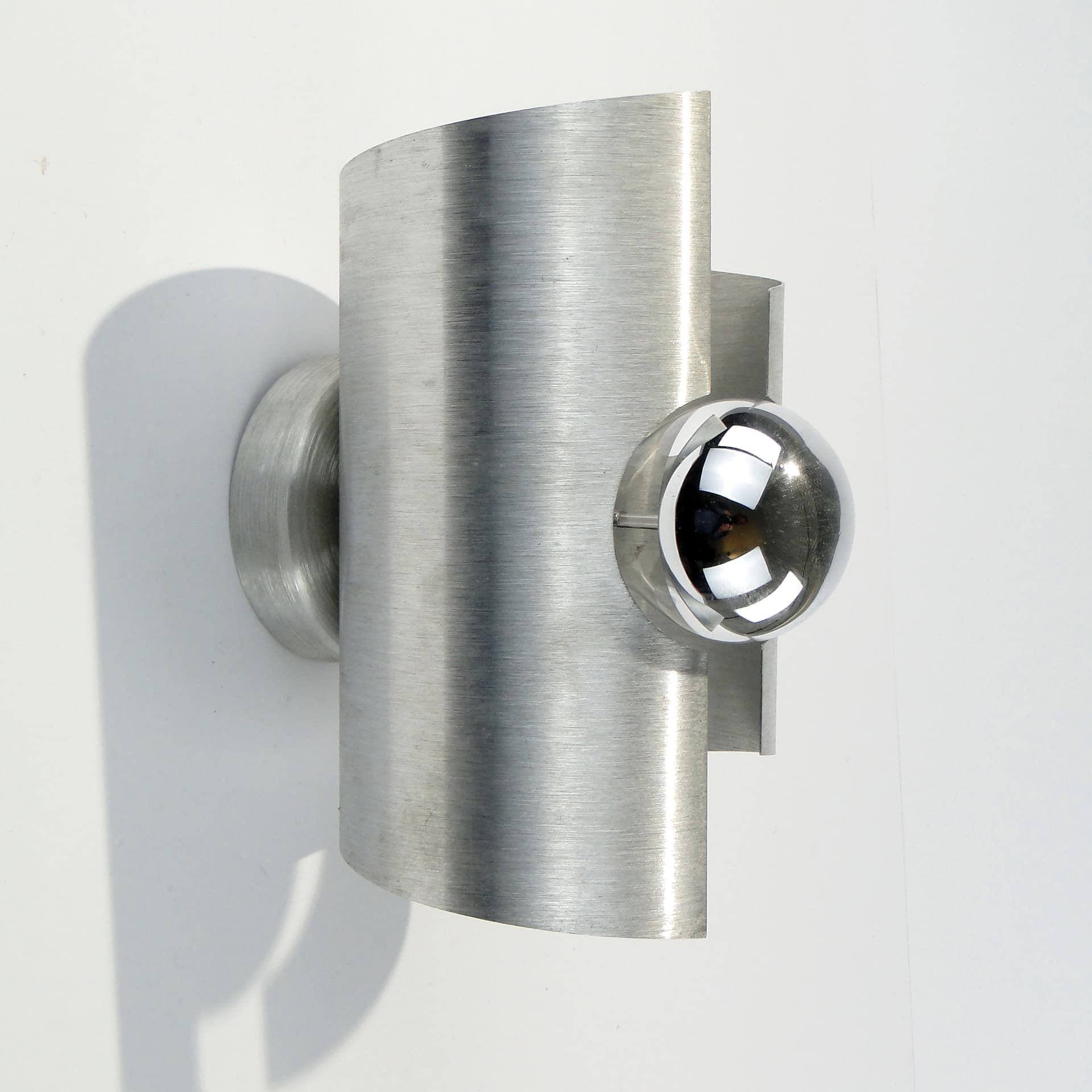 Kinkiet D120, srebrny, aluminium, Polska, lata 60. - 167851