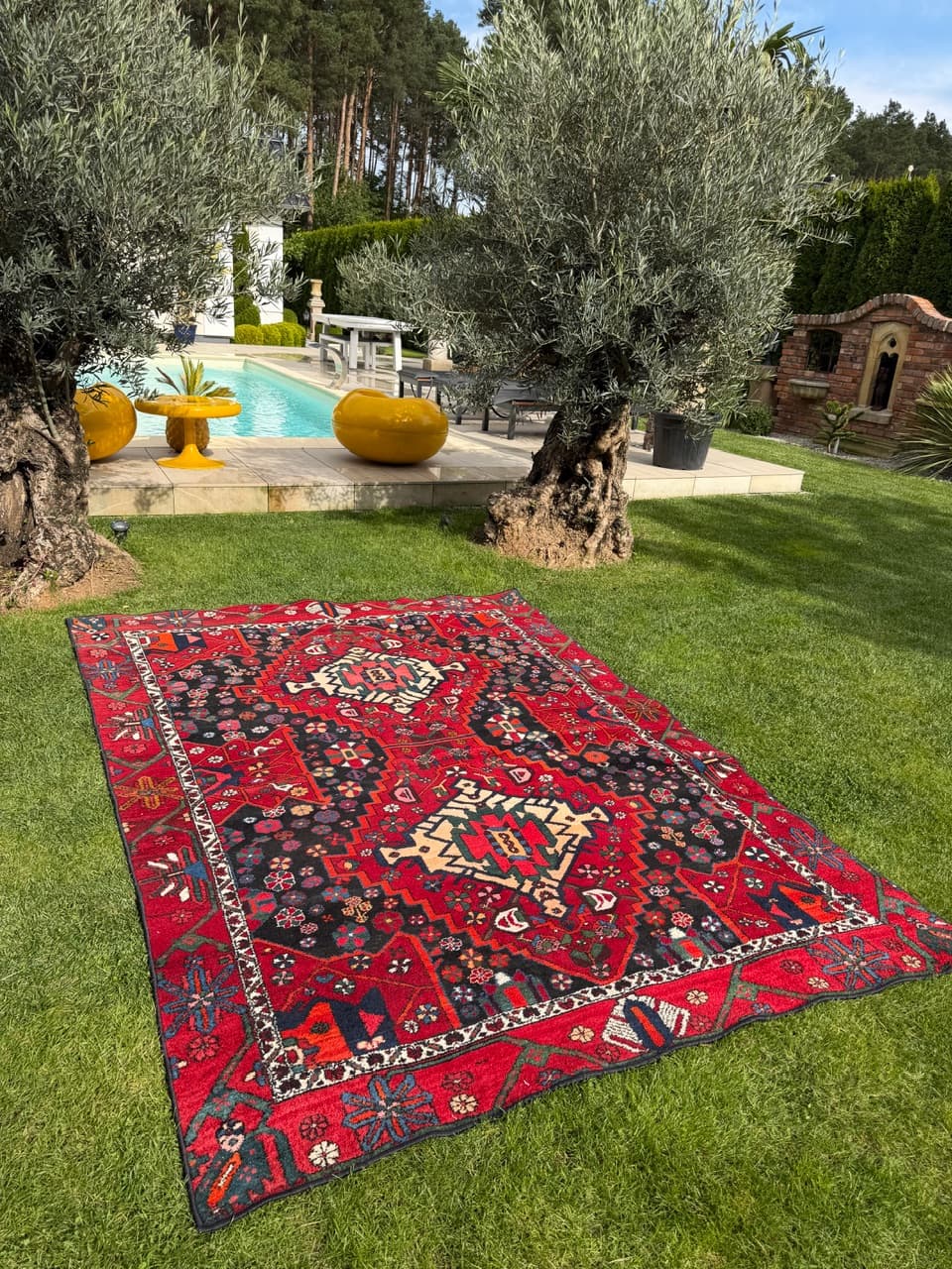 Rug Hamadan, multicolor wool, Iran, 1990s. - 167895