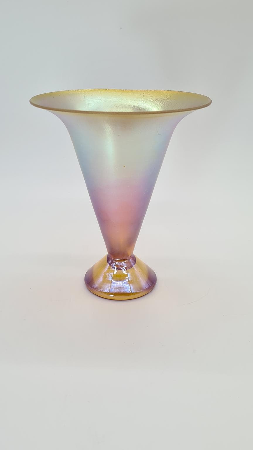 Vase Myra, multicolor iridescent glass, WMF, Germany, 1920s. - 167930