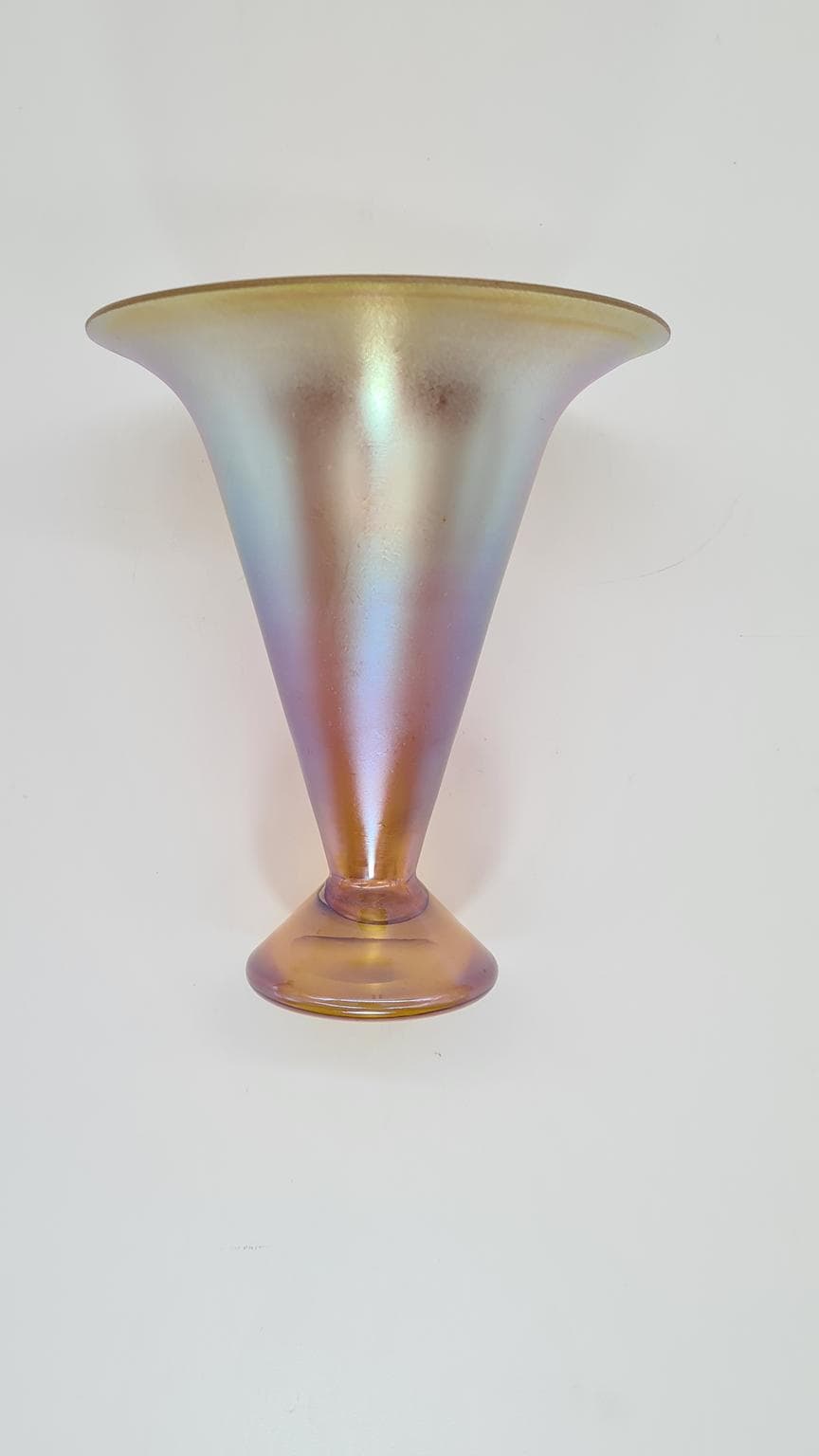 Vase Myra, multicolor iridescent glass, WMF, Germany, 1920s. - 167935