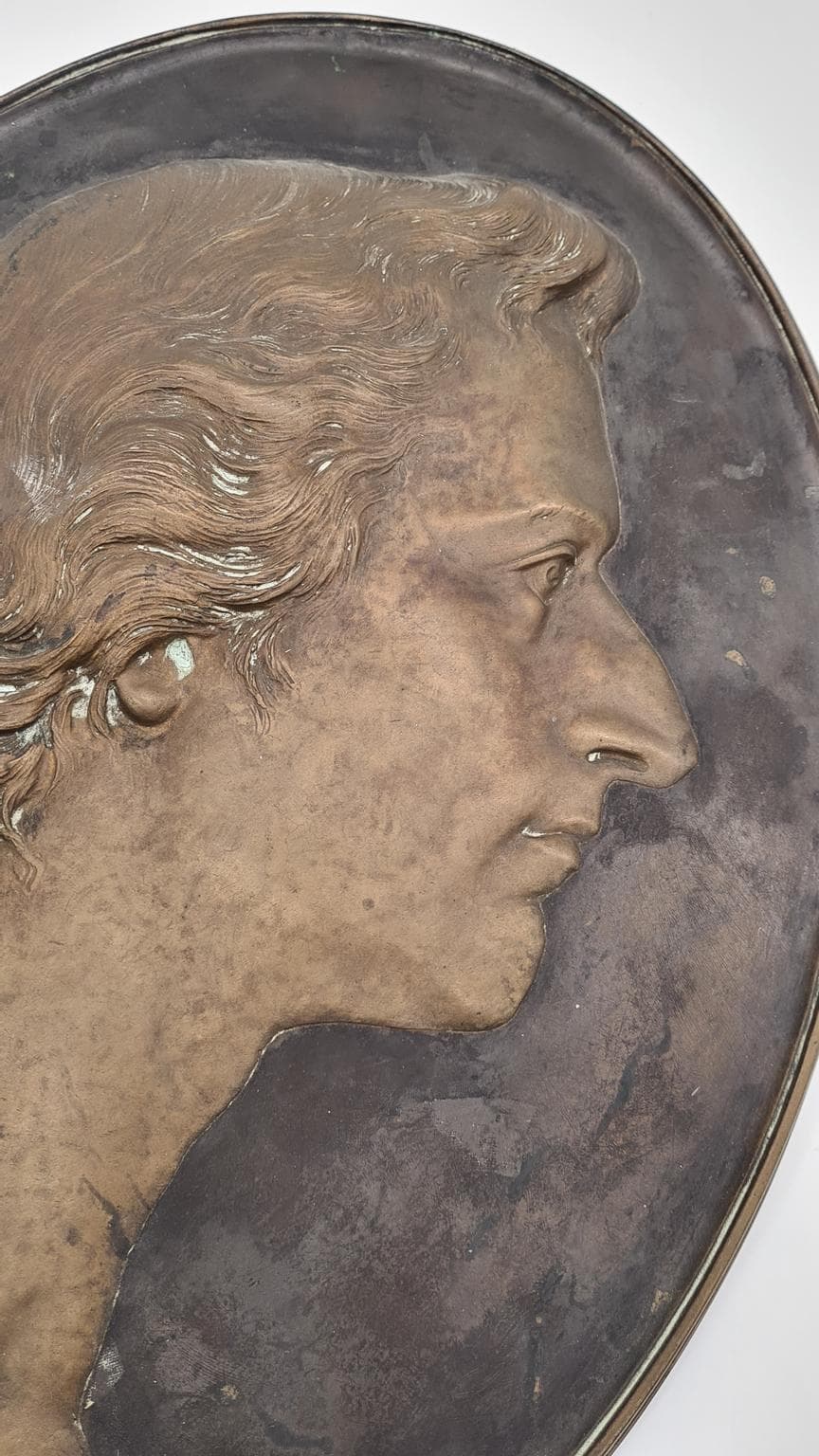 Płaskorzeźba portretowa, brąz ciemnobrązowy, Niemcy, lata 30. - 167940