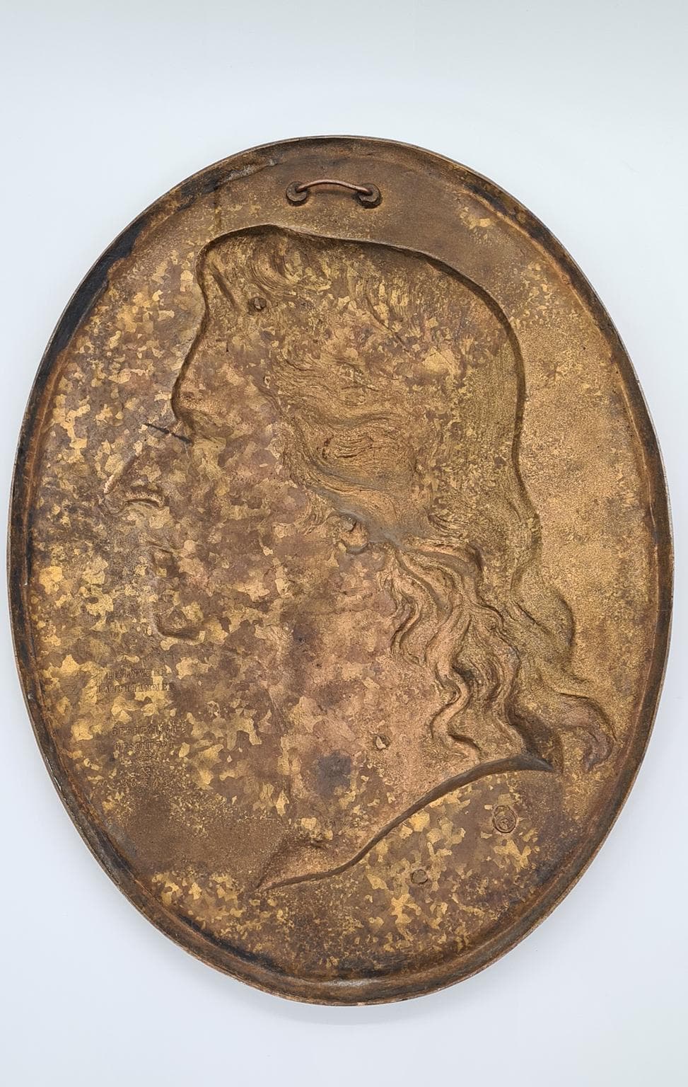 Płaskorzeźba portretowa, brąz ciemnobrązowy, Niemcy, lata 30. - 167945