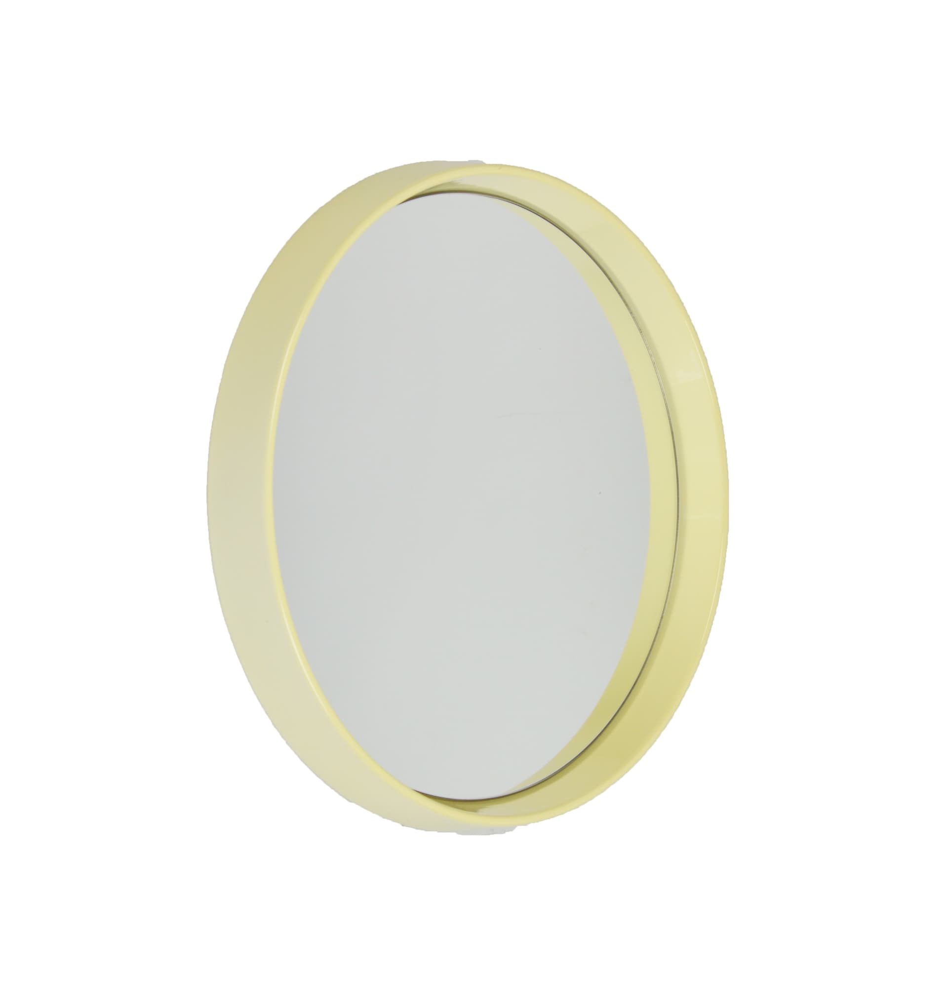 Okrągłe lustro w głębokiej ramie, lata 70