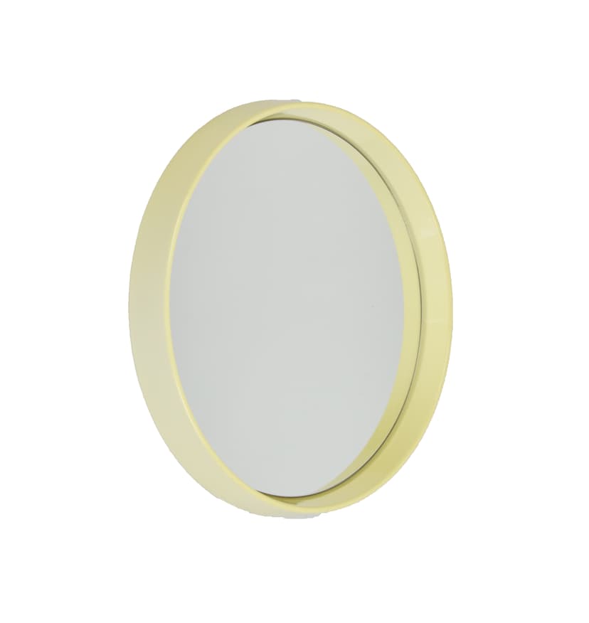 Okrągłe lustro w głębokiej ramie, lata 70