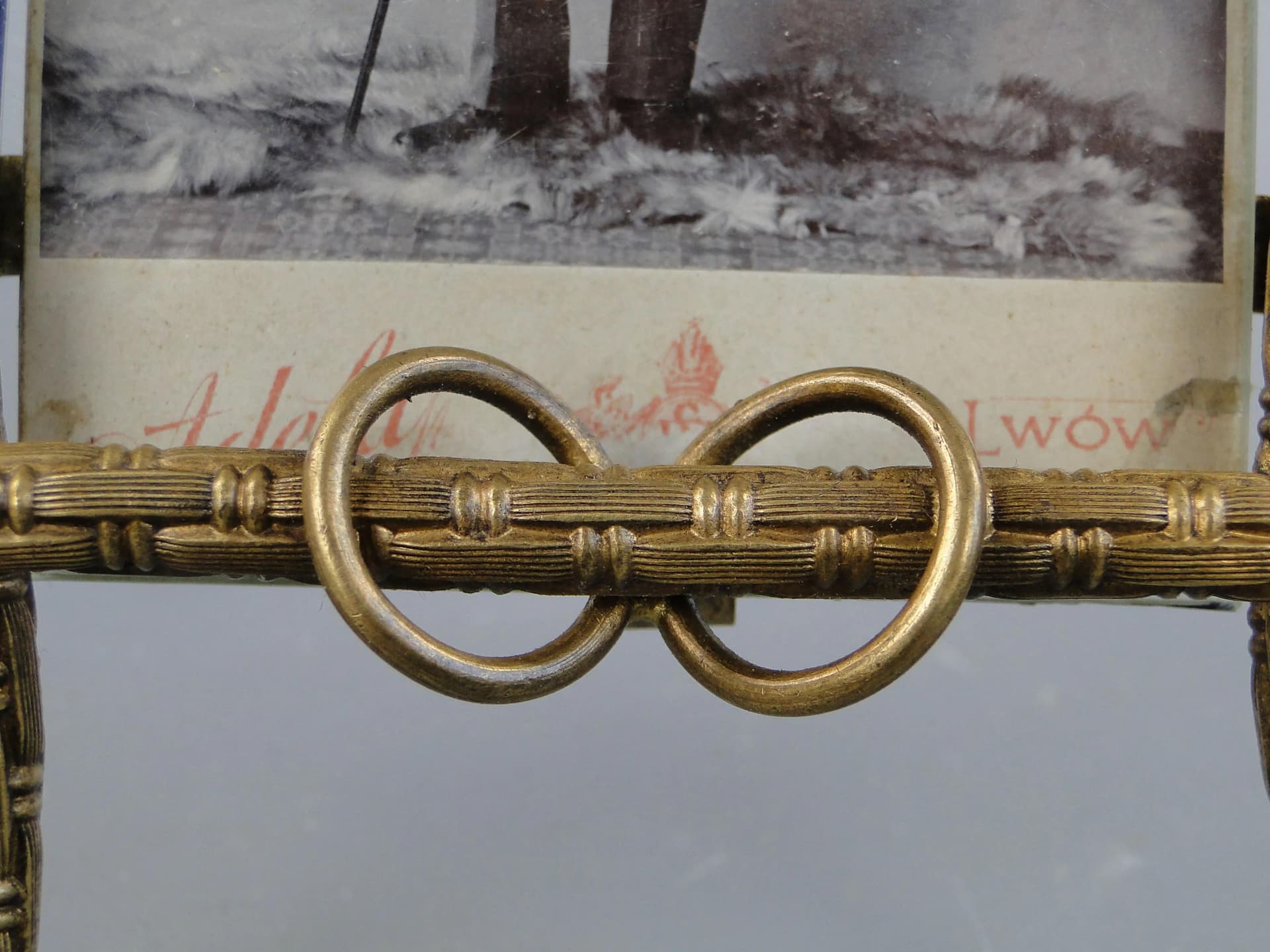 Ramka na zdjęcie, Art Nouveau, mosiądz złocony złoty, Austro-Węgry, początek XX w. - 10937