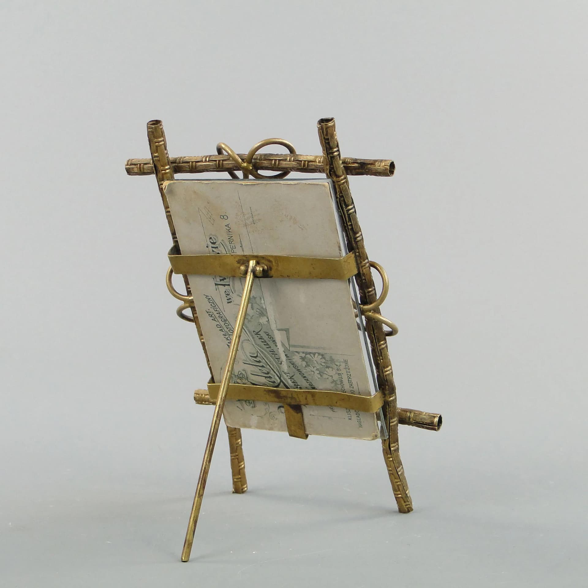 Ramka na zdjęcie, Art Nouveau, mosiądz złocony złoty, Austro-Węgry, początek XX w. - 10934