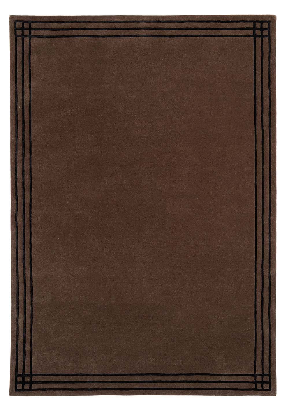 Rug Linea Brown Black 300x400 cm brown, black, wool, viscose, Carpets & More