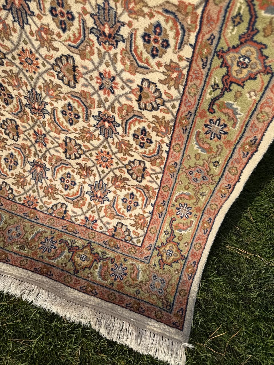 Dywan Indo Herati, beżowy, wełna, Indie - 168309