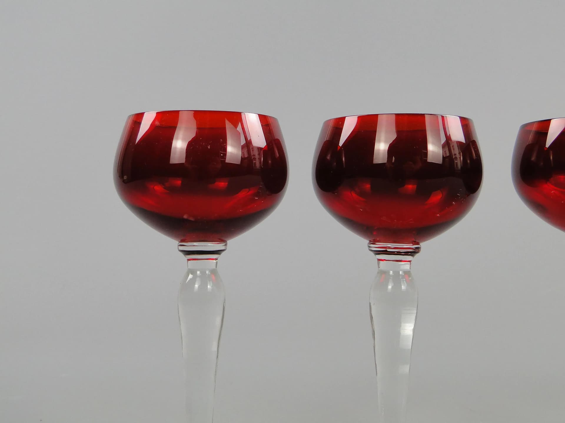 Set of liqueur glasses, ruby, glass, Denmark, 1960s - 11034