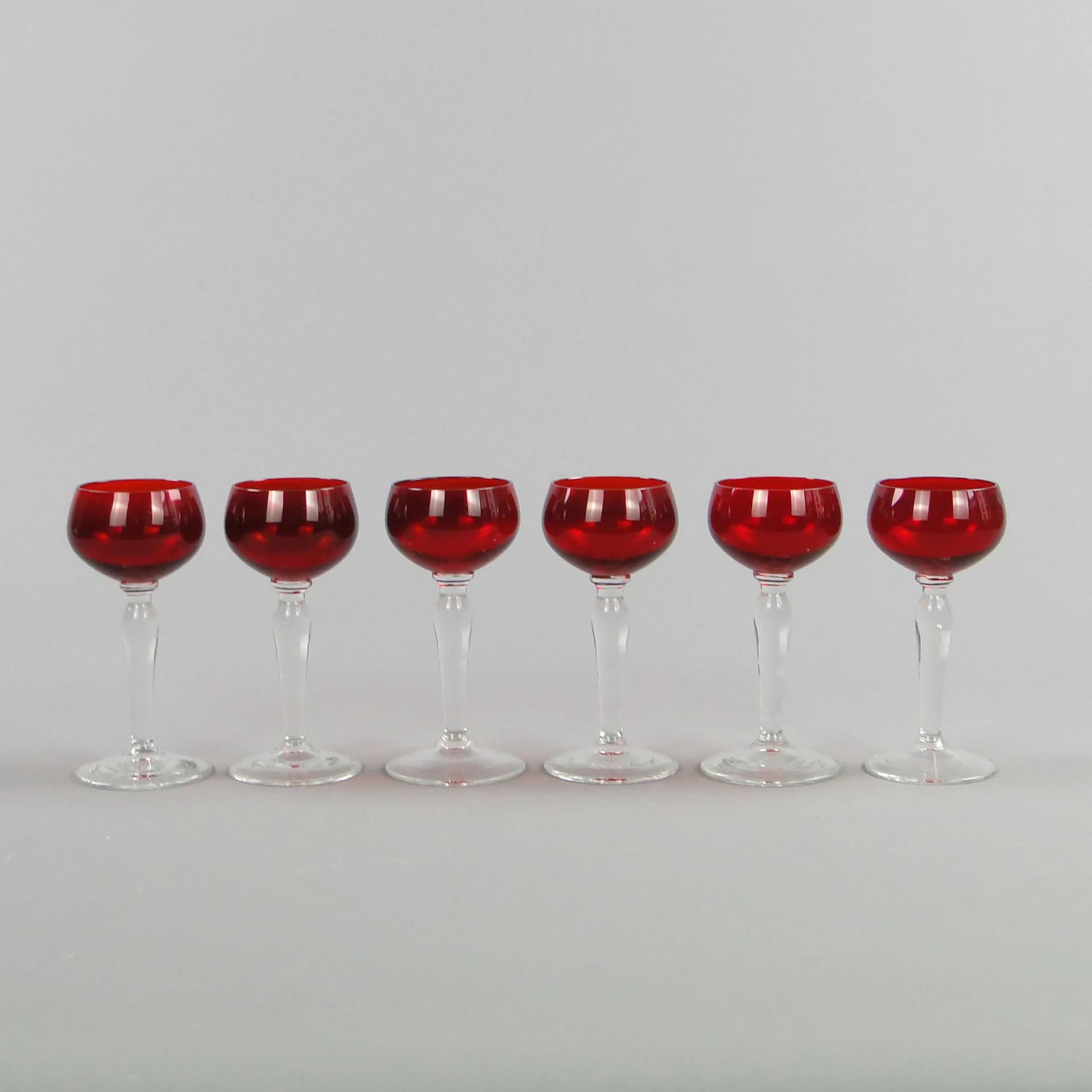 Set of liqueur glasses, ruby, glass, Denmark, 1960s - 11030