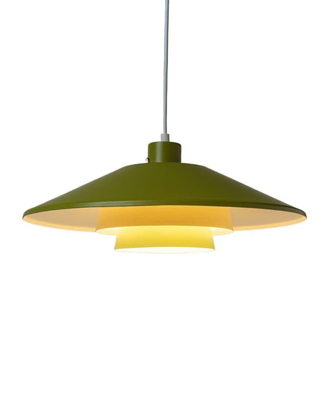 Lampa wisząca Dana Light, oliwkowa zieleń, metal, Dania - WYMIARY