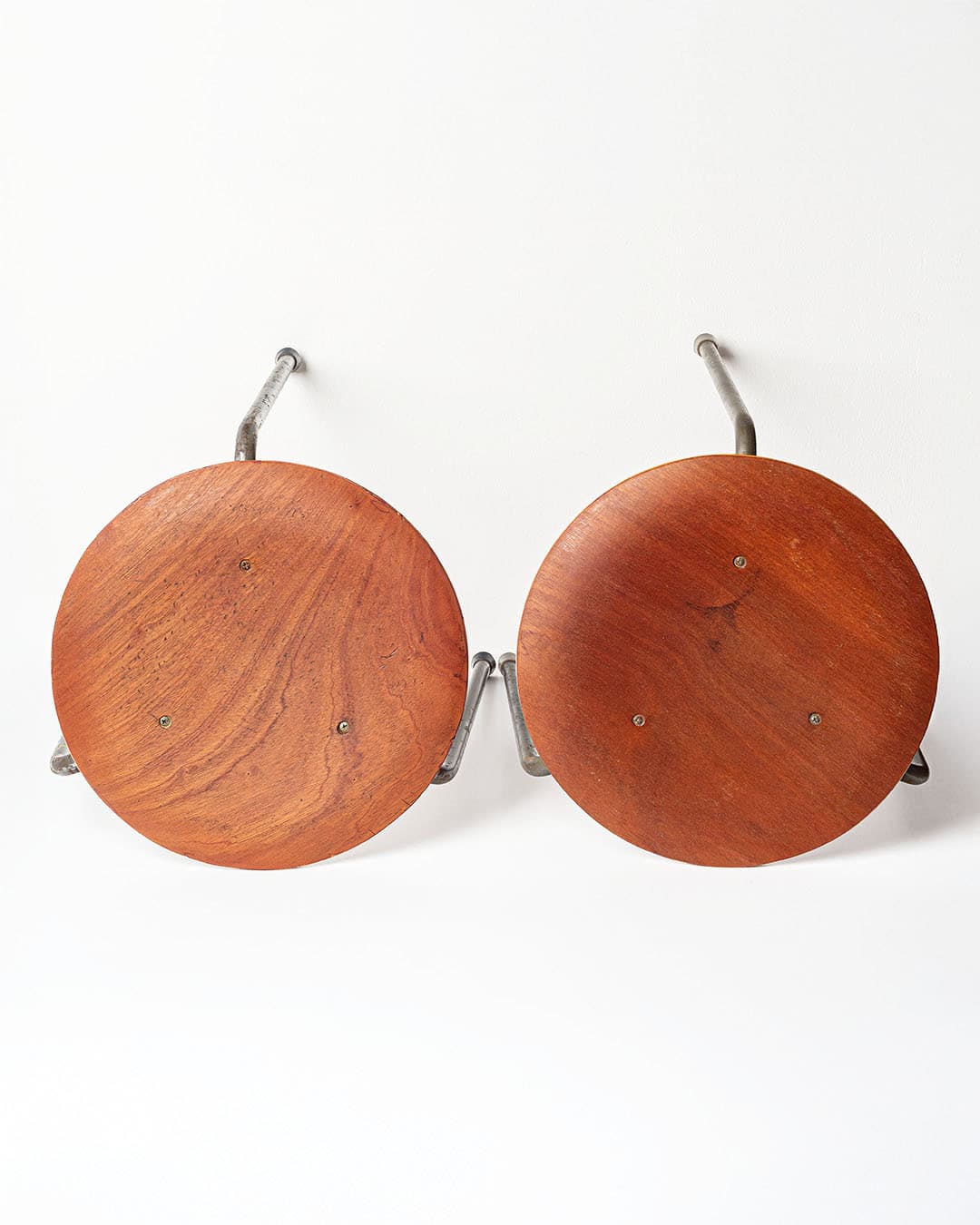 Taboret, teak brązowy, stal szara, Dania, lata 70. - 168476