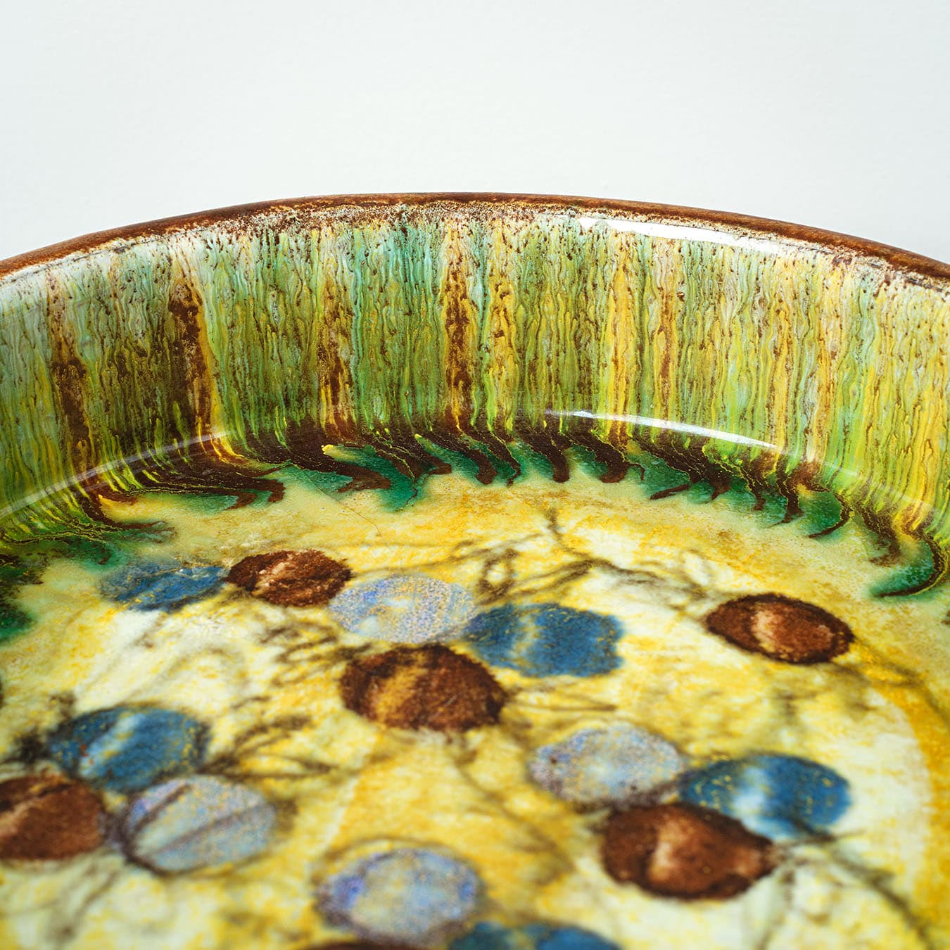 Decorative bowl, multicolor, chamotte stoneware, Denmark, 1970s. - 168494