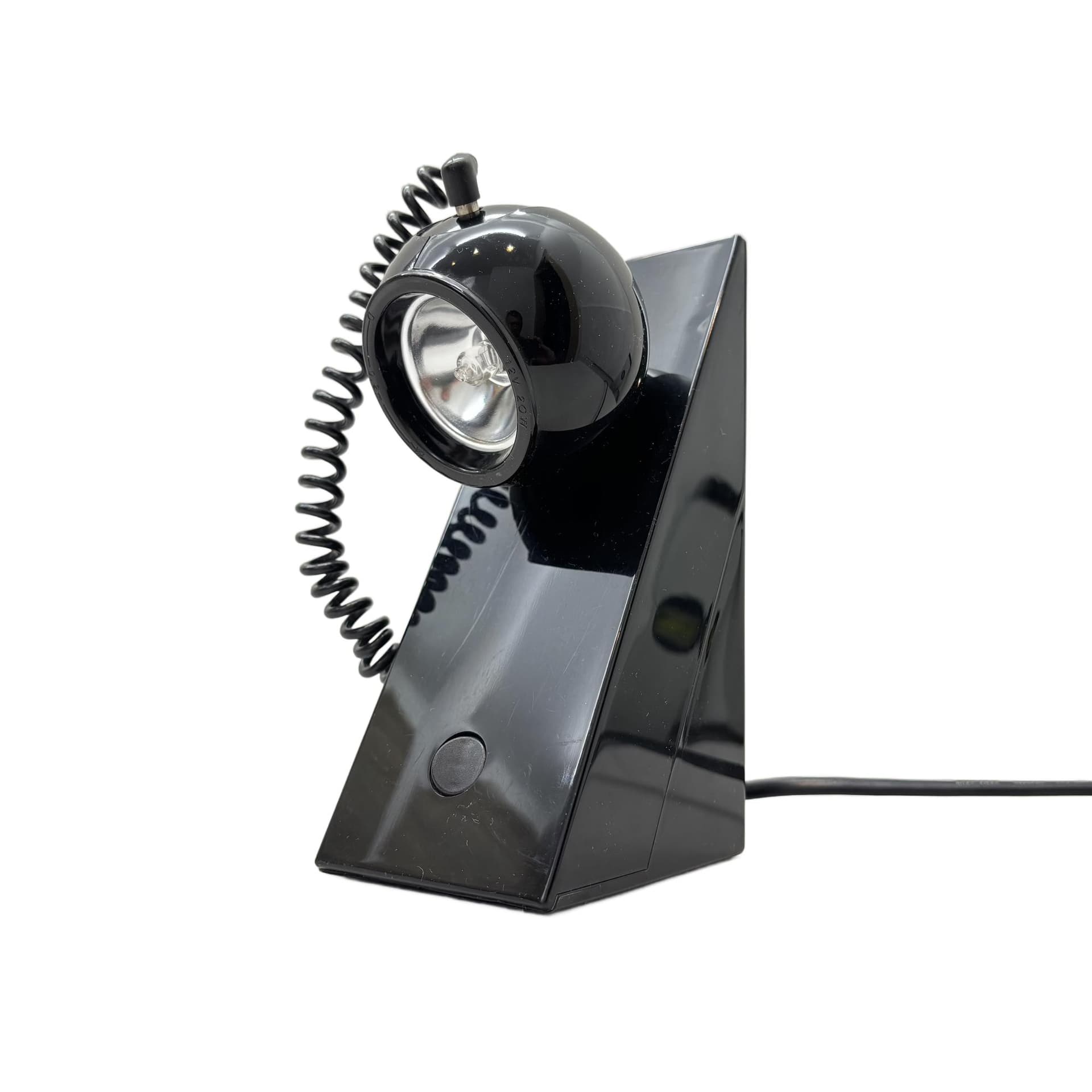 Bedside lamp, Space Age, black plastic, Brilliant Leuchten, Germany, 1980s.