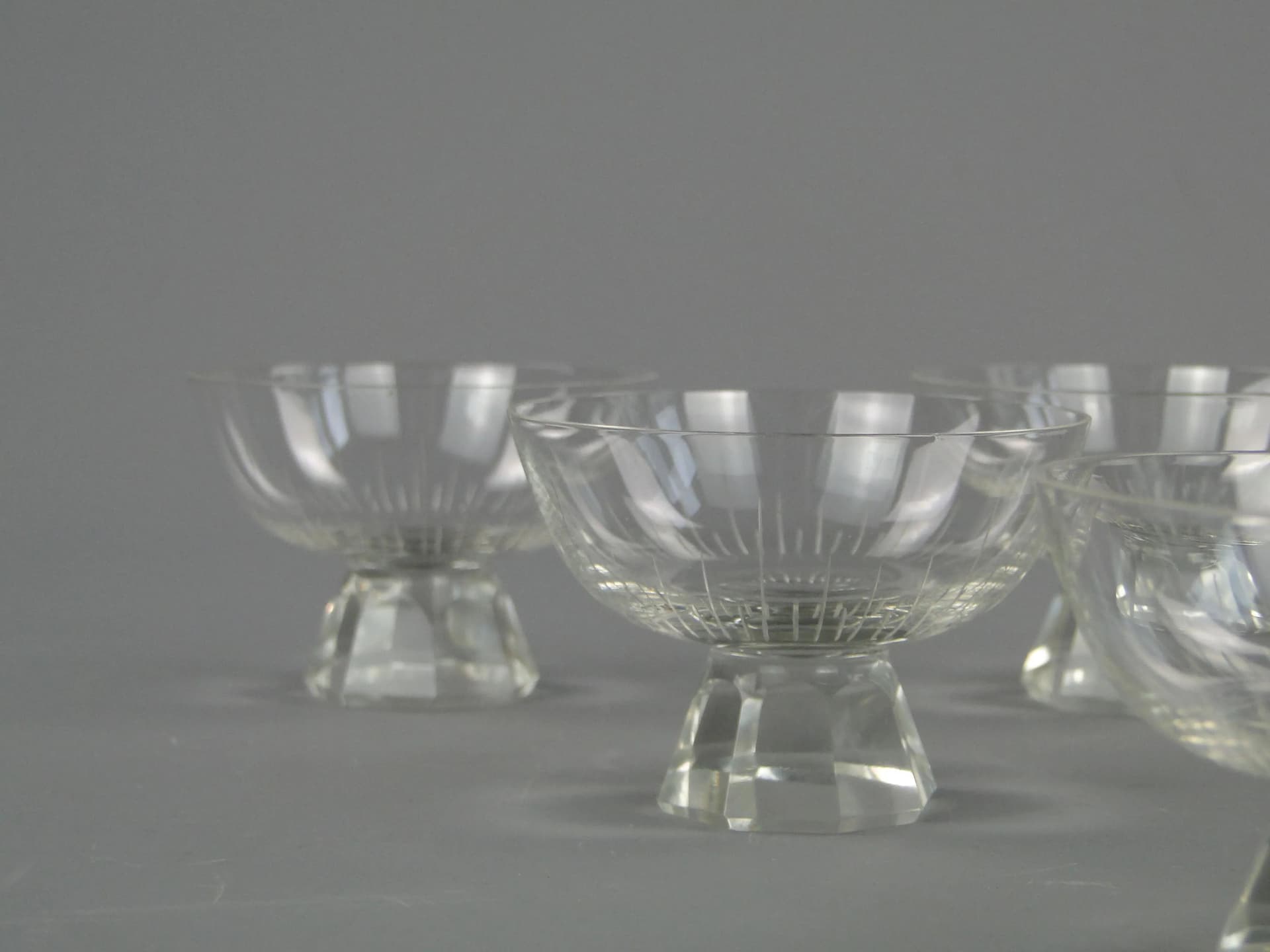 Set of liqueur glasses, transparent crystal, Germany, 1950s. - 10980