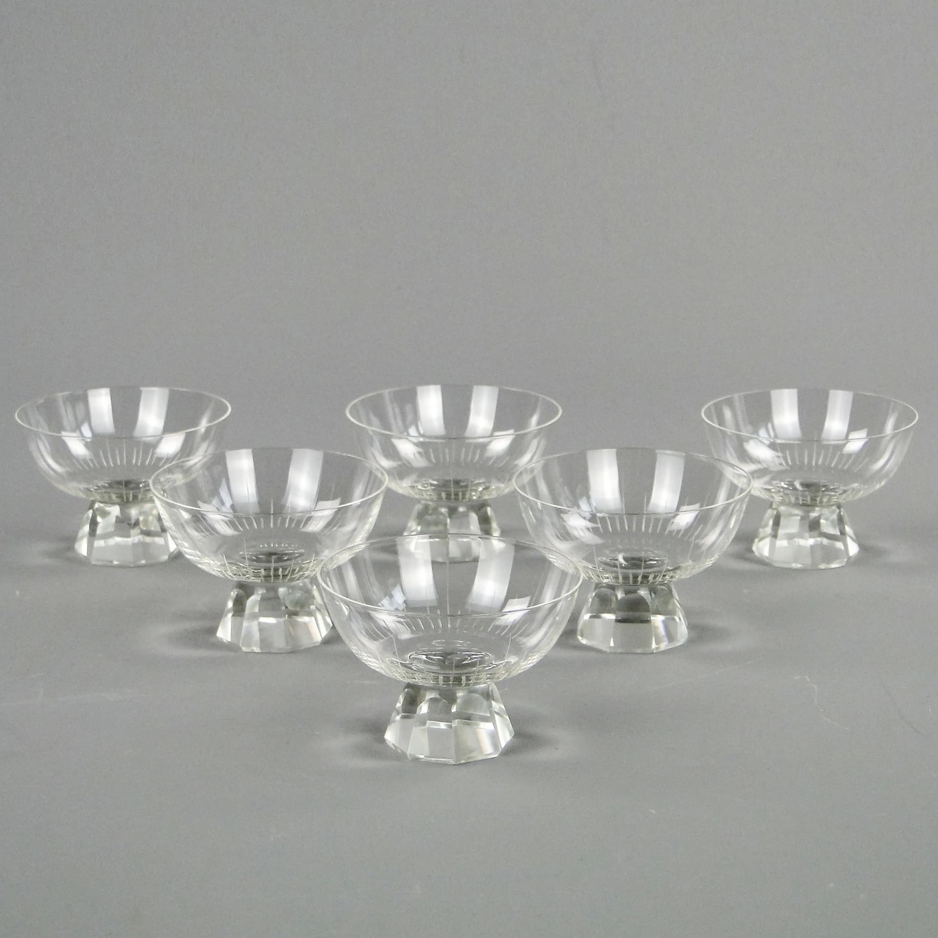 Set of liqueur glasses, transparent crystal, Germany, 1950s. - 10979