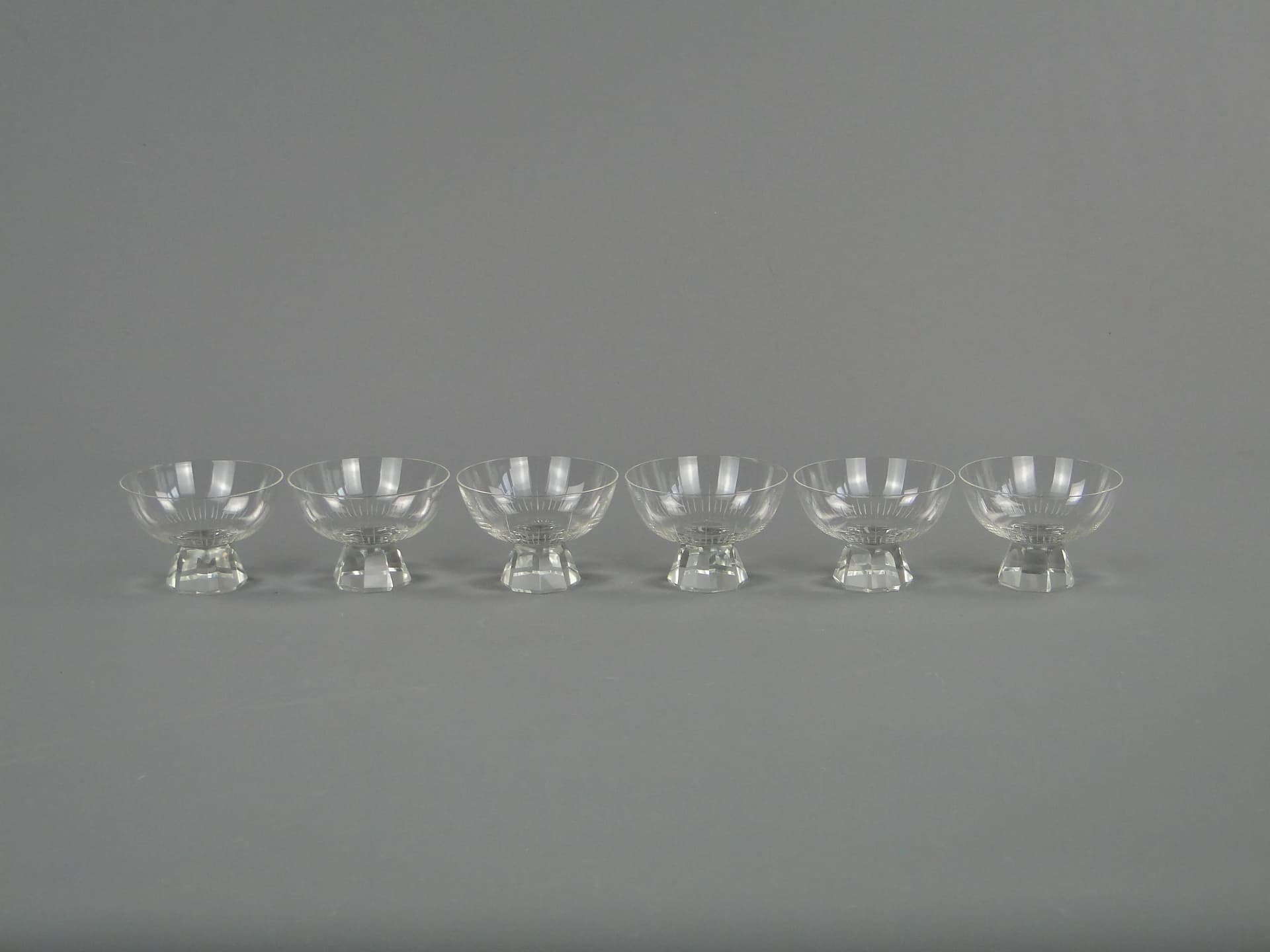 Set of liqueur glasses, transparent crystal, Germany, 1950s. - 10983