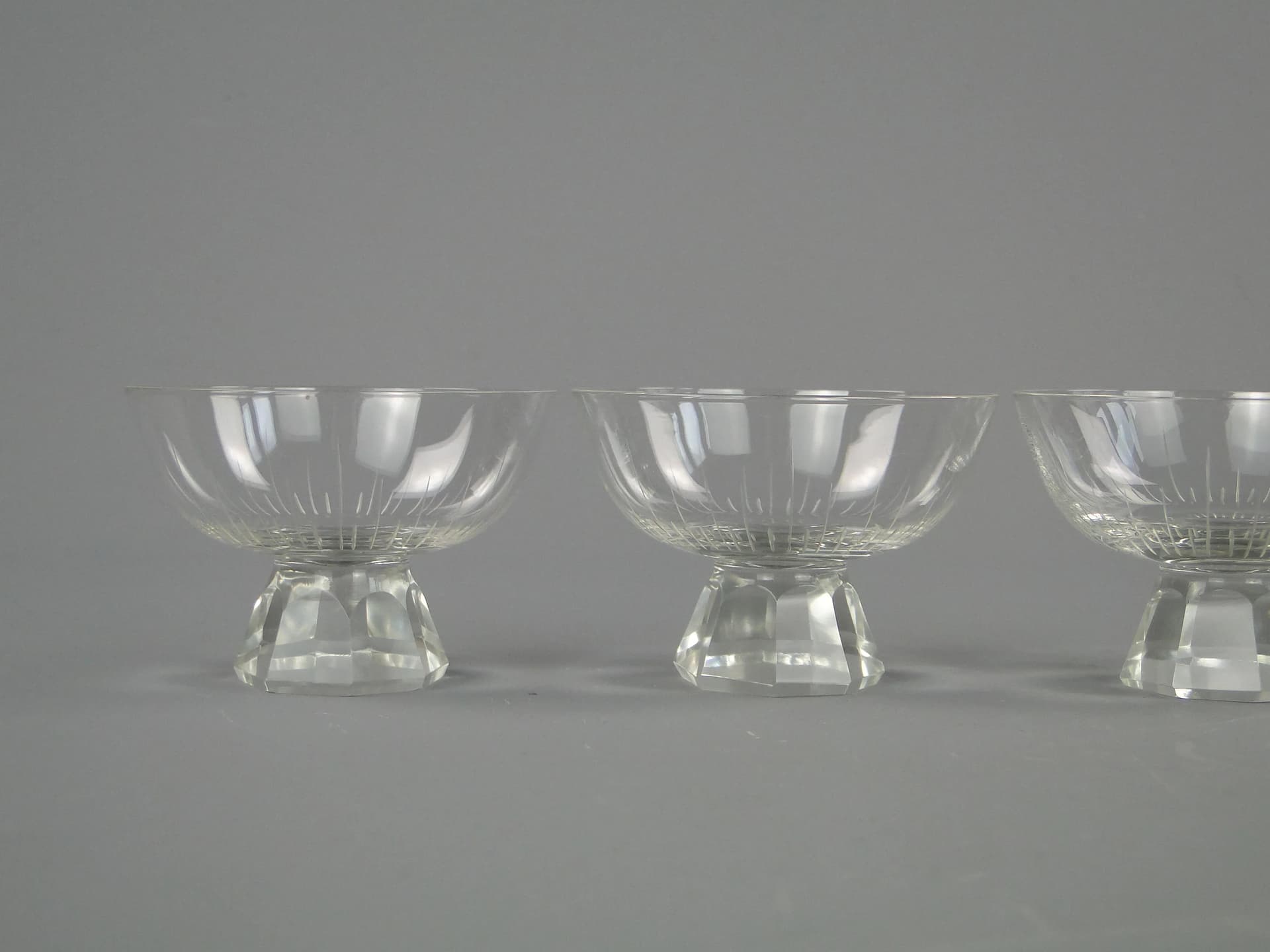 Set of liqueur glasses, transparent crystal, Germany, 1950s. - 10984