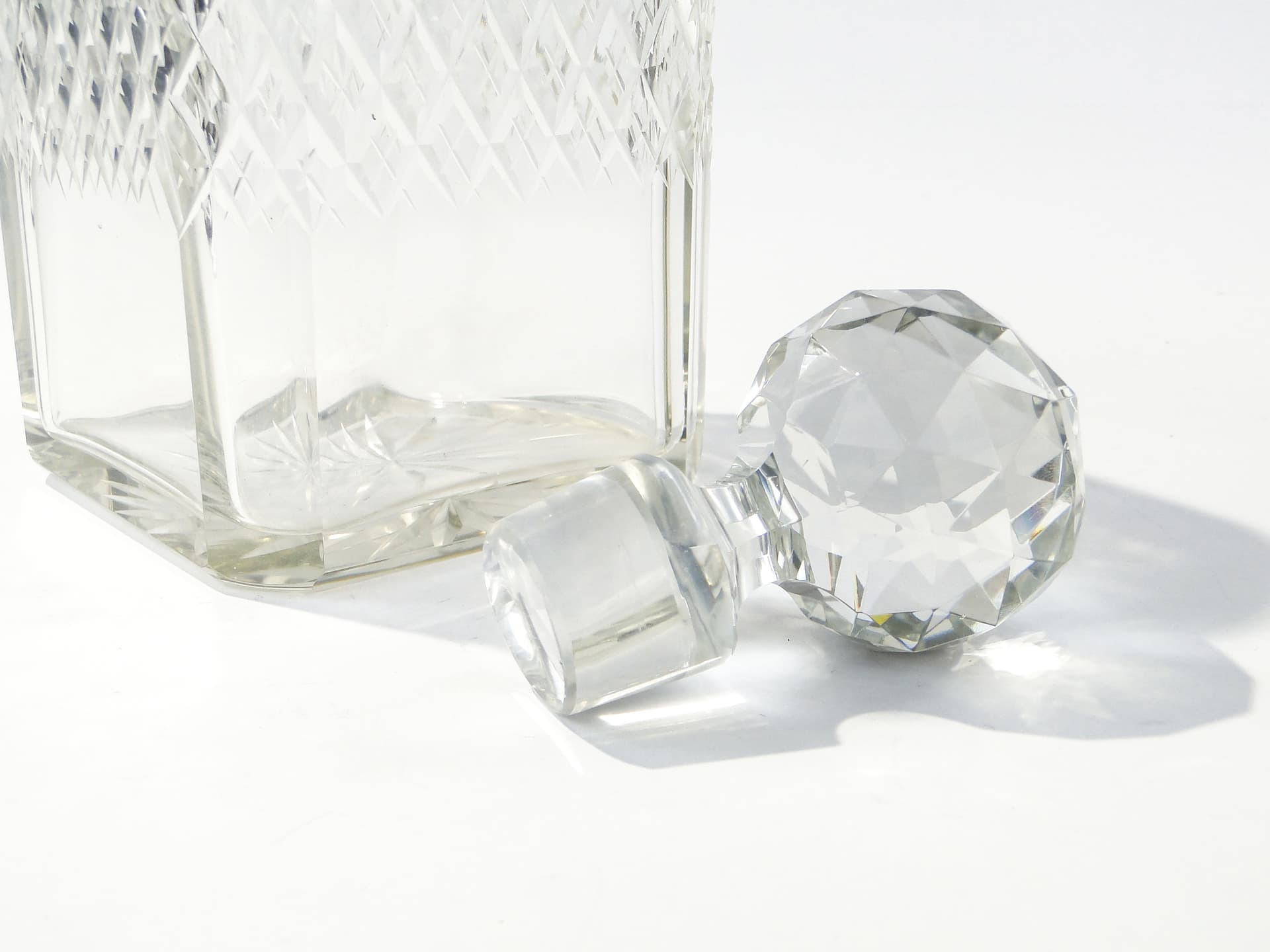 Karafka na whisky, kryształ transparentny, huta Józefina, Polska, lata 30. - 168683