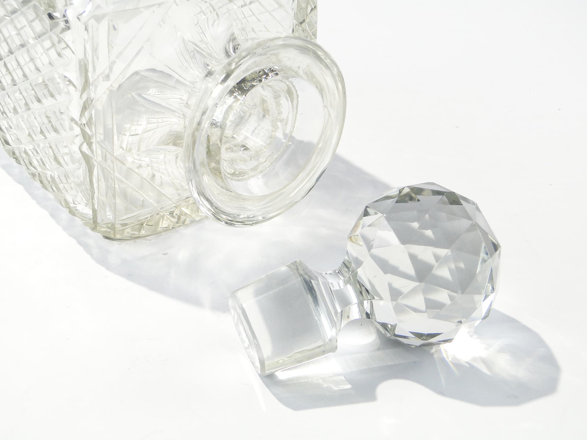 Karafka na whisky, kryształ transparentny, huta Józefina, Polska, lata 30. - 168686