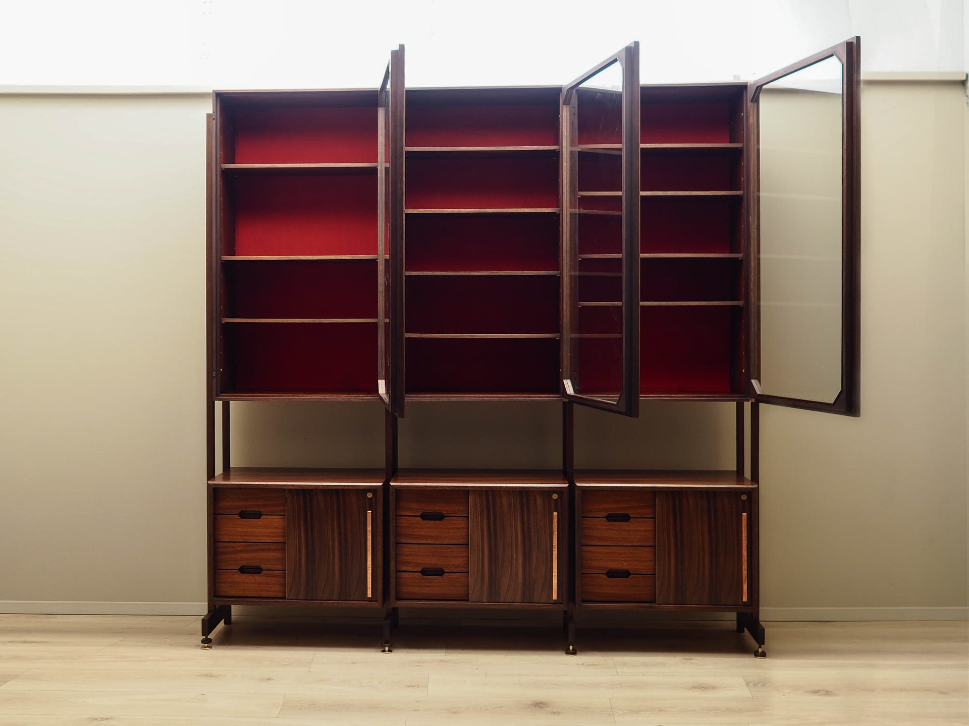 Regał systemowy, palisander brąz ciemny, Włochy, lata 60. - 168754