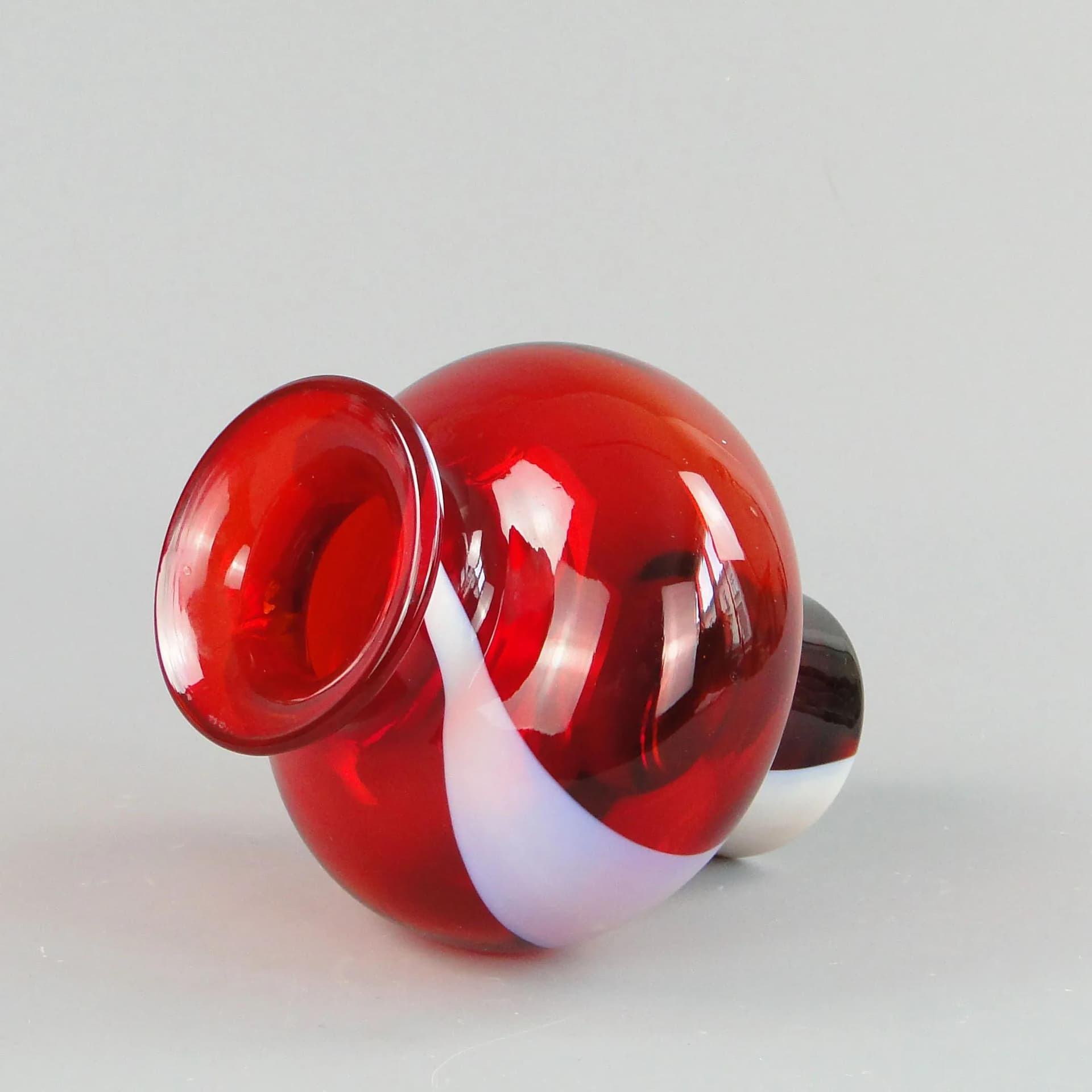 Vase Cyntia, red, glass, by Z. Horbowy, Poland, 1970s - 10969