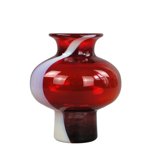 Vase Cyntia, red, glass, by Z. Horbowy, Poland, 1970s - DIMENSION