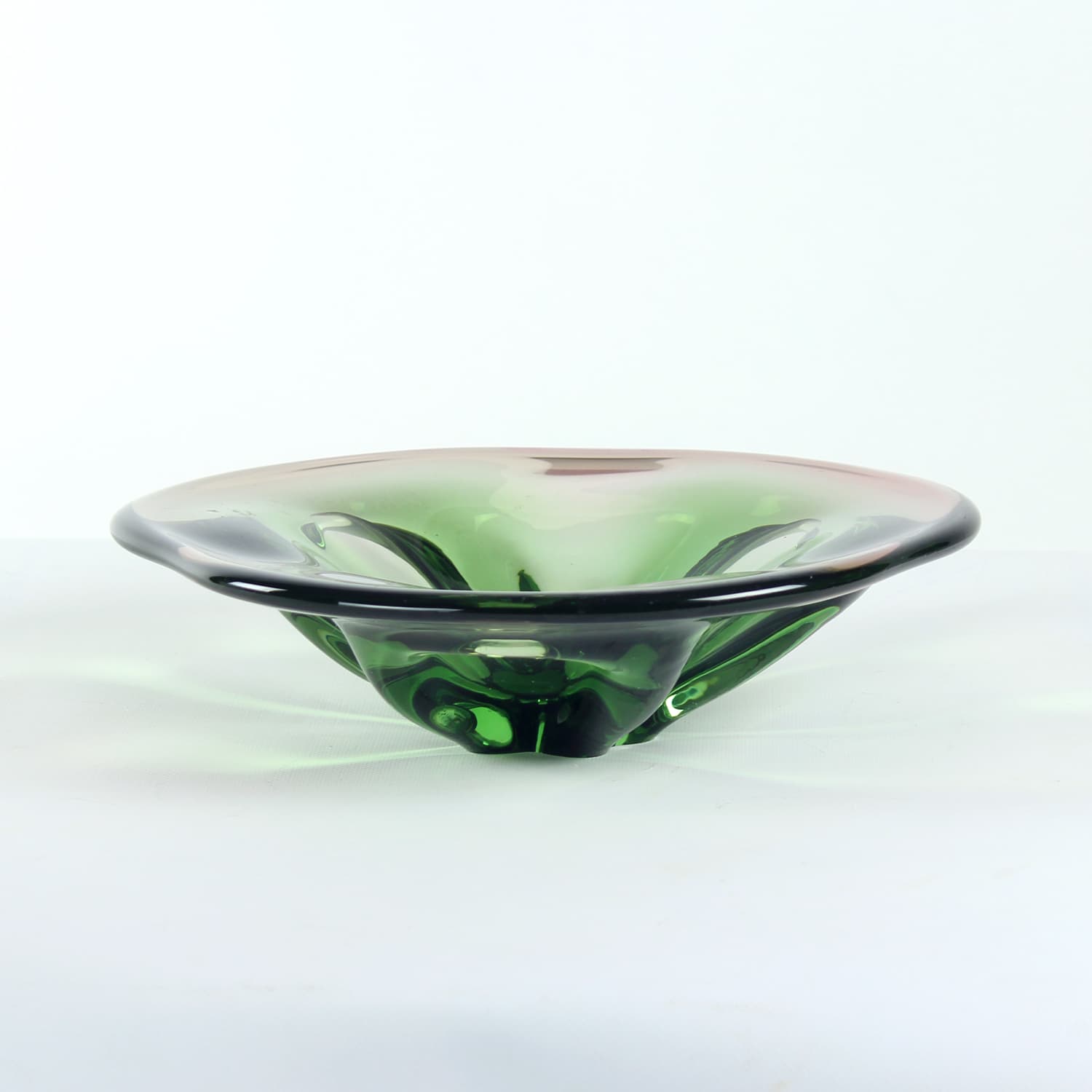 Art glass bowl, multicolor glass, by F. Zemek, Czechoslovakia, 1960s. - 168929