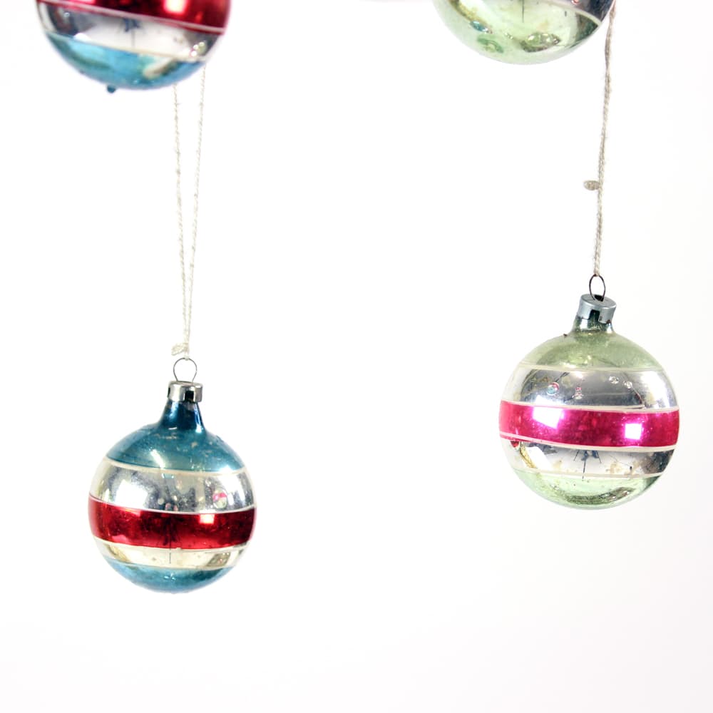 Set of 14 Christmas ornaments, multicolor glass, Czechoslovakia, 1960s. - 169003