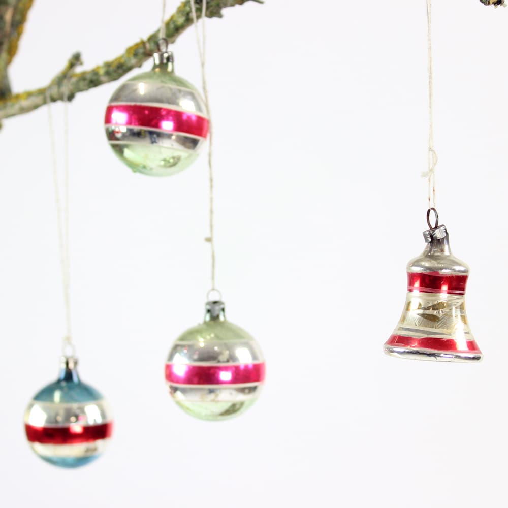 Set of 14 Christmas ornaments, multicolor glass, Czechoslovakia, 1960s. - 168999